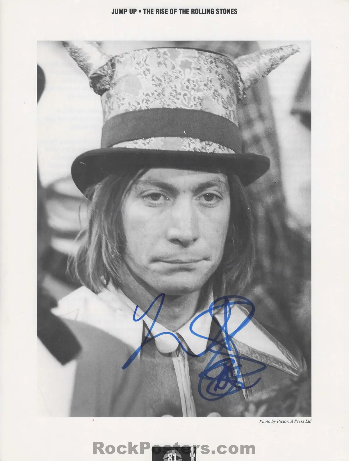 Auction - Rolling Stones - Charlie Watts - Signed Picture - Near Mint Minus 1