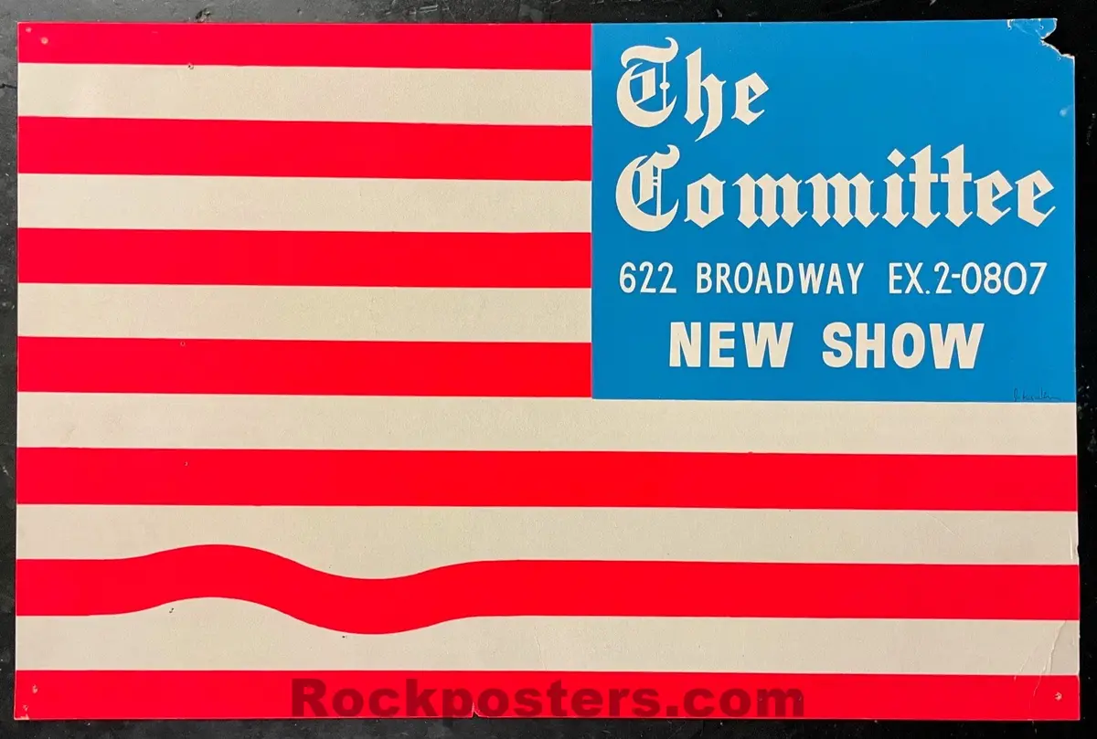 Auction - Political - The Committee Theater Group - Artist Signed - Cardboard 1967  Poster  - Very Good 1