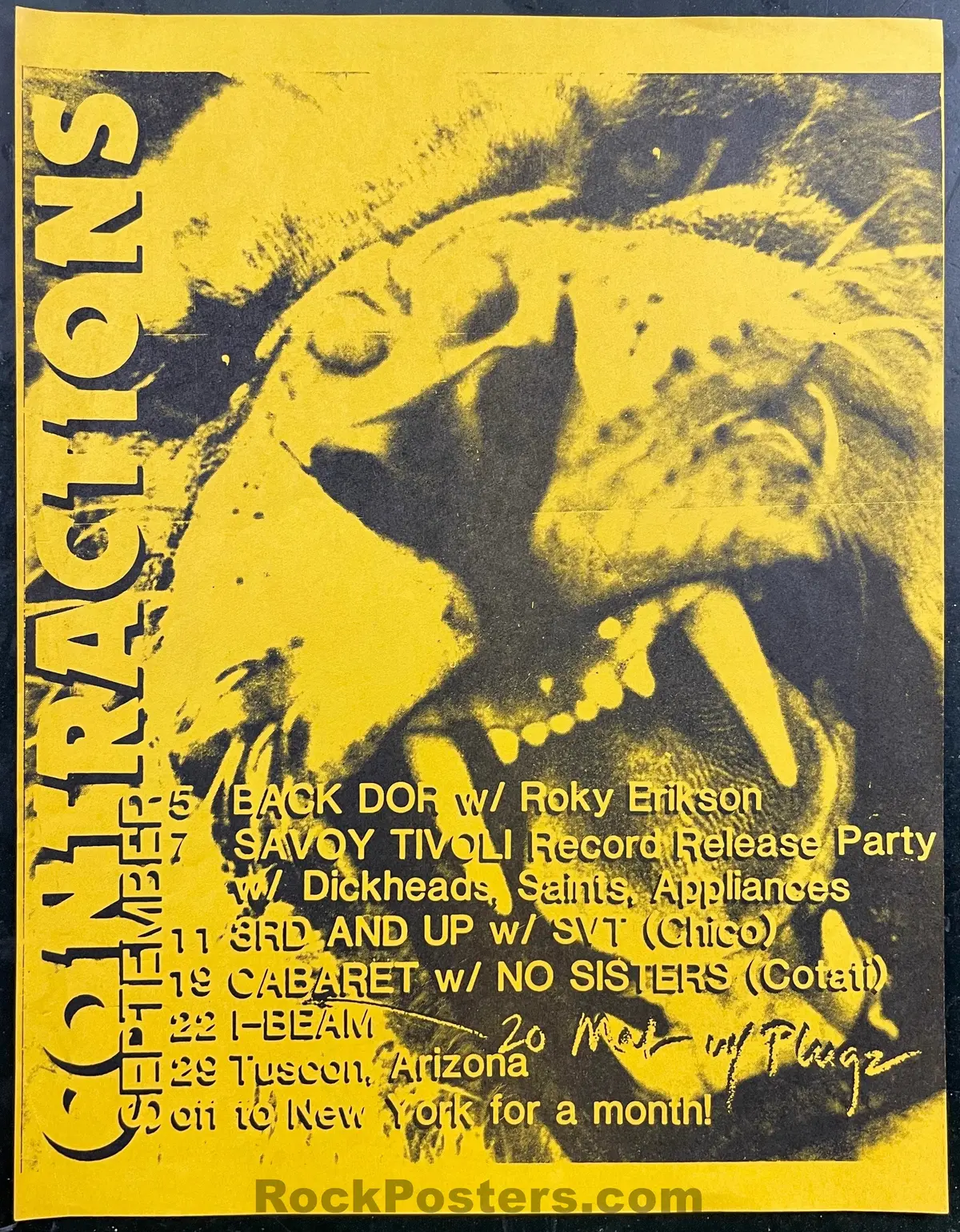 Auction - Contractions - Roky Erickson - September 1983 Handbill - Near Mint Minus 1