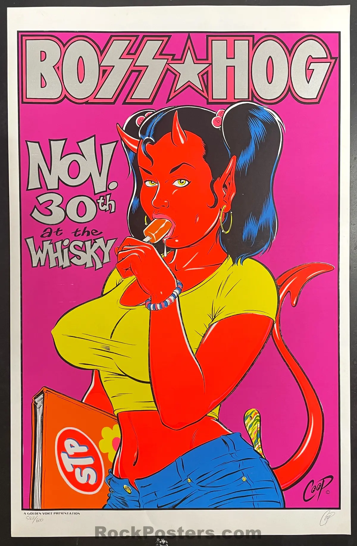 Auction - Aomr  231.2 - Boss Hog - Coop Signed - 1995 Silkscreen Poster - Los Angeles - Near Mint Minus 1