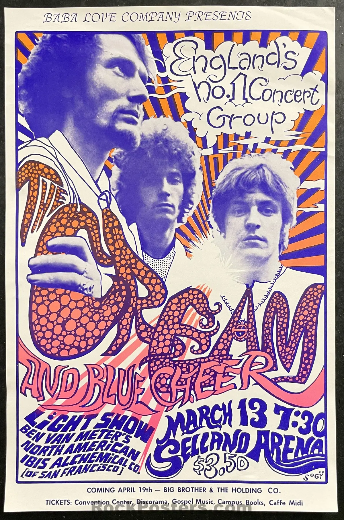 Auction - Cream - 1968 Handbill - Selland Area - Excellent 1