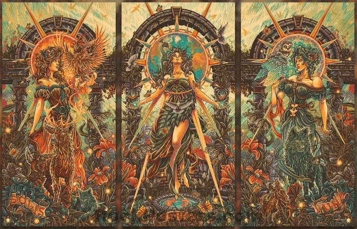 Auction - Dave Matthews Band - Three Sisters - Luke Martin - Art Print Triptych - Mint 1