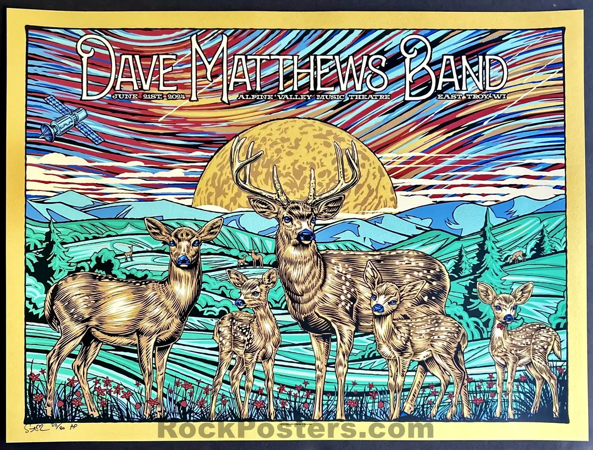 Auction - Dave Matthews Band - East Troy '24 - Todd Slater - Strawberry Moon - Artist Edition Of 80 - Mint 1