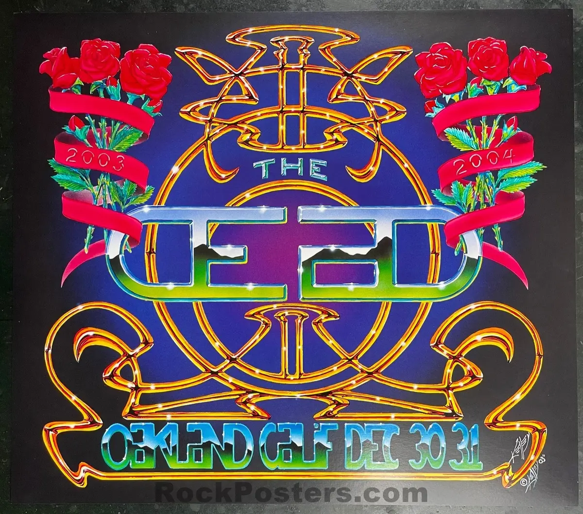 Auction - The Dead - Alton Kelley Signed - Oakland Coliseum - New Year's 2003 Poster - Near Mint 1
