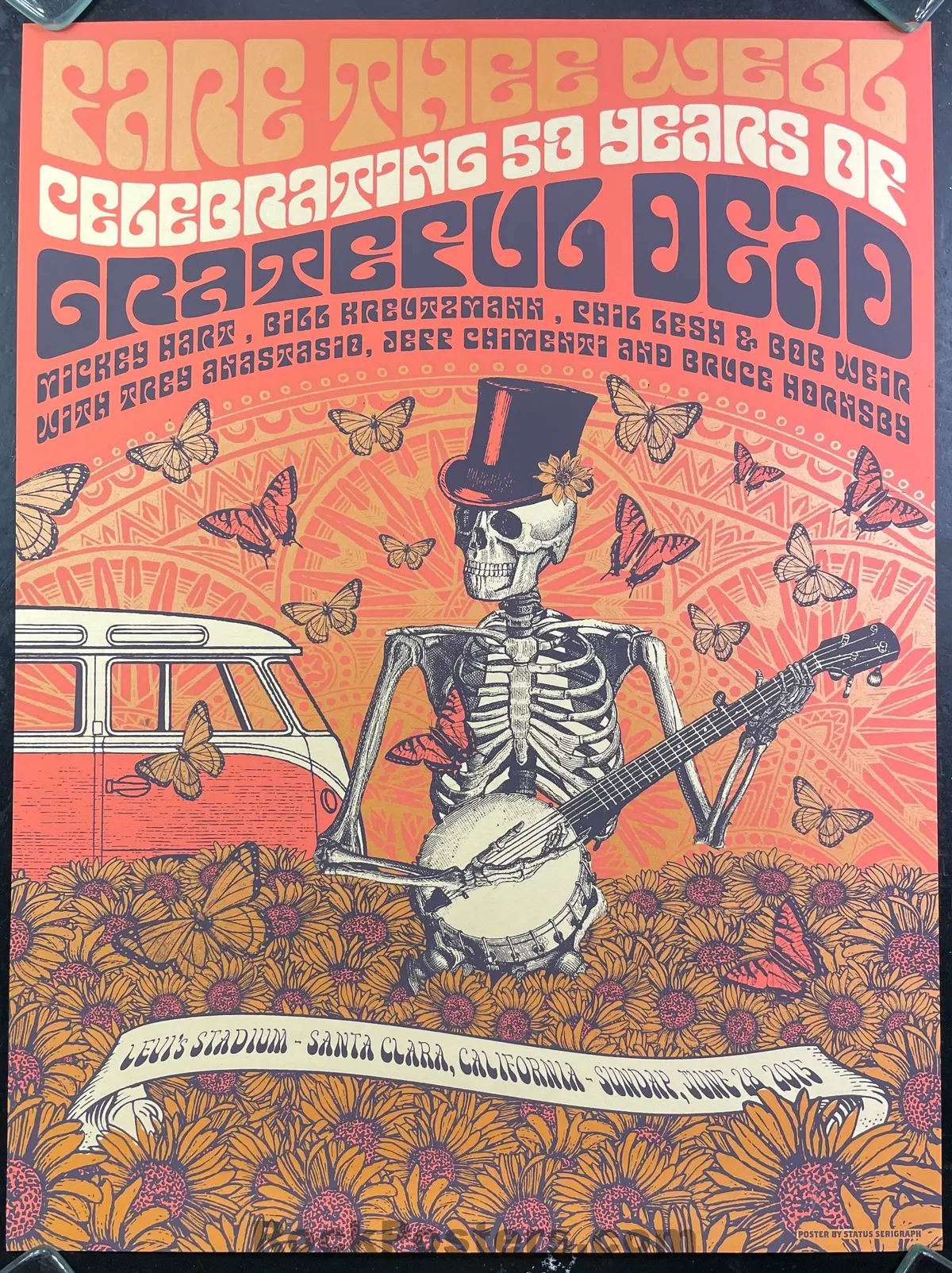Auction - Grateful Dead - Fare Thee Well - 2015 Poster - Status Serigraph - Levis Stadium - Near Mint Minus 1