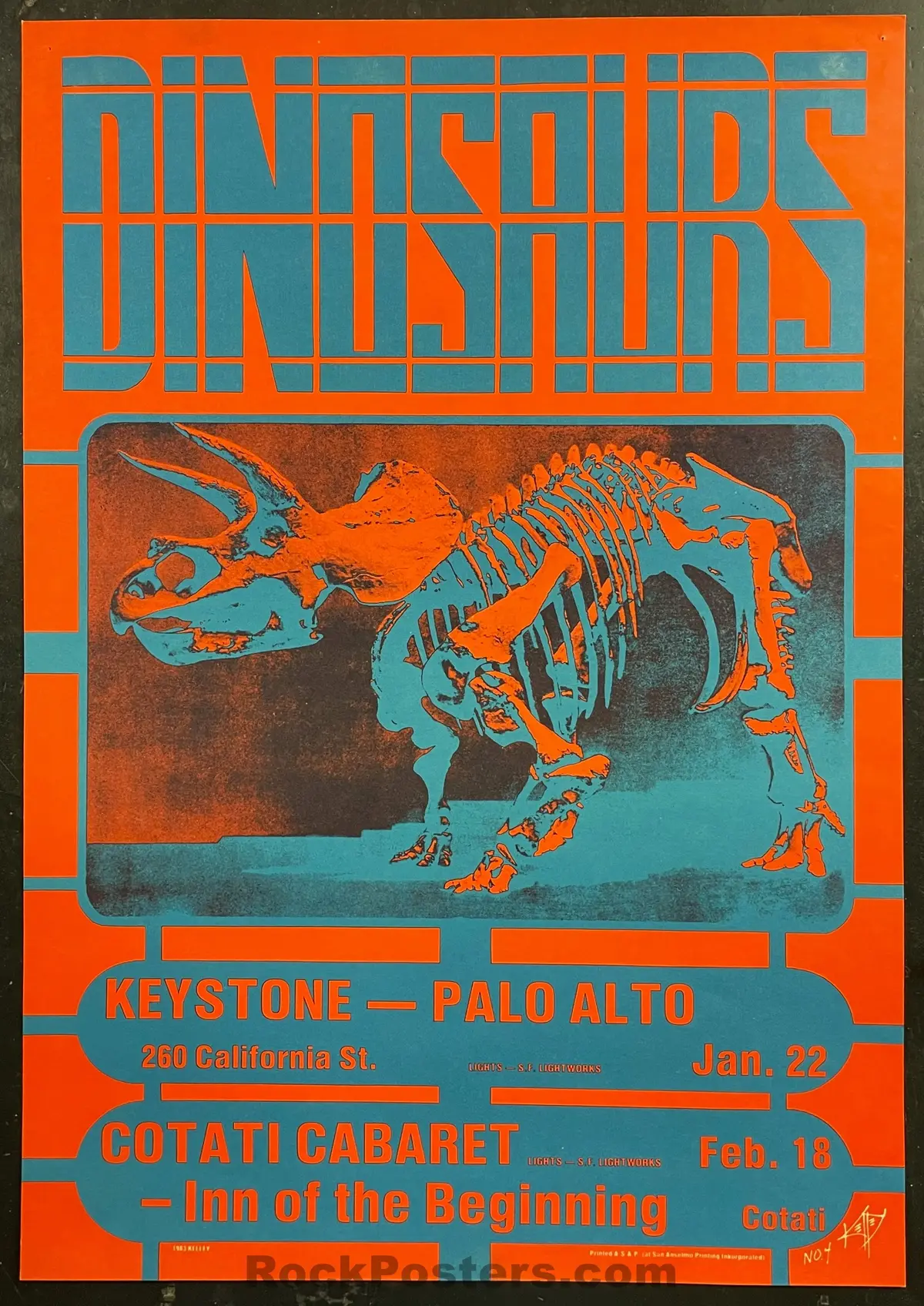 Auction - Dinosaurs - Alton Kelley Signed - Keystone Palo Alto - 1983 Poster - Excellent 1