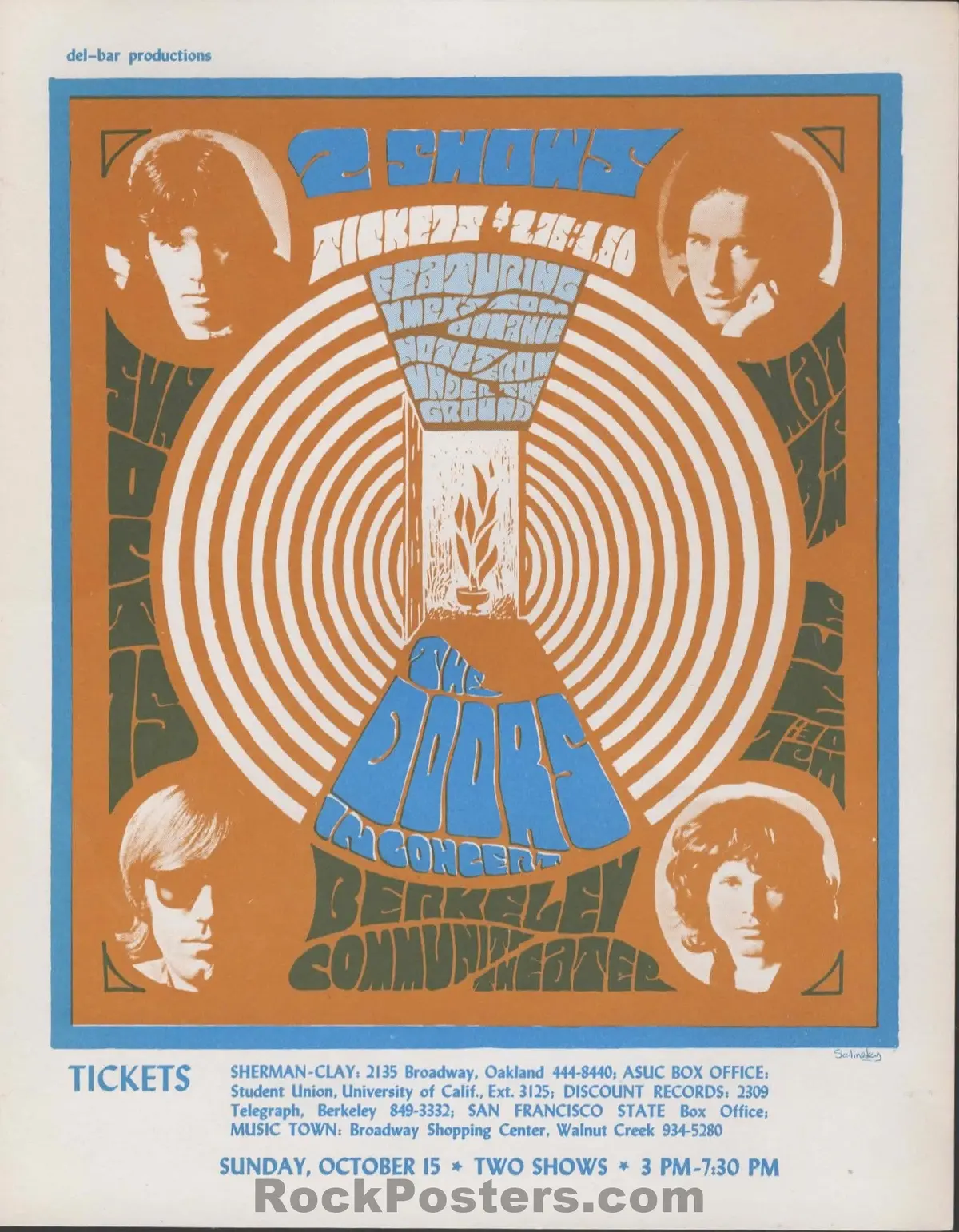 Auction - The Doors - Solinsky - Berkeley Community - 1967 Handbill - Near Mint Minus 1