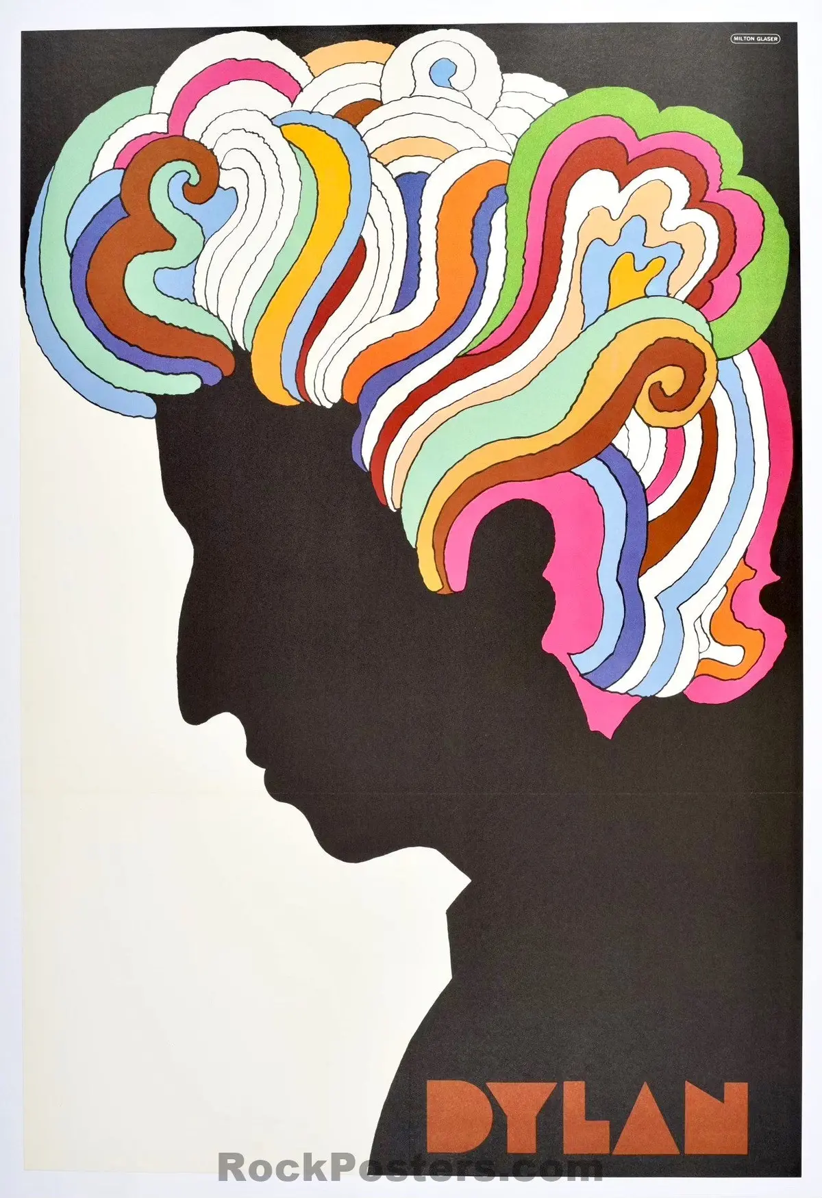 Auction - Bob Dylan - Original 1967 - Linen Backed Poster - Milton Glaser - Near Mint 1