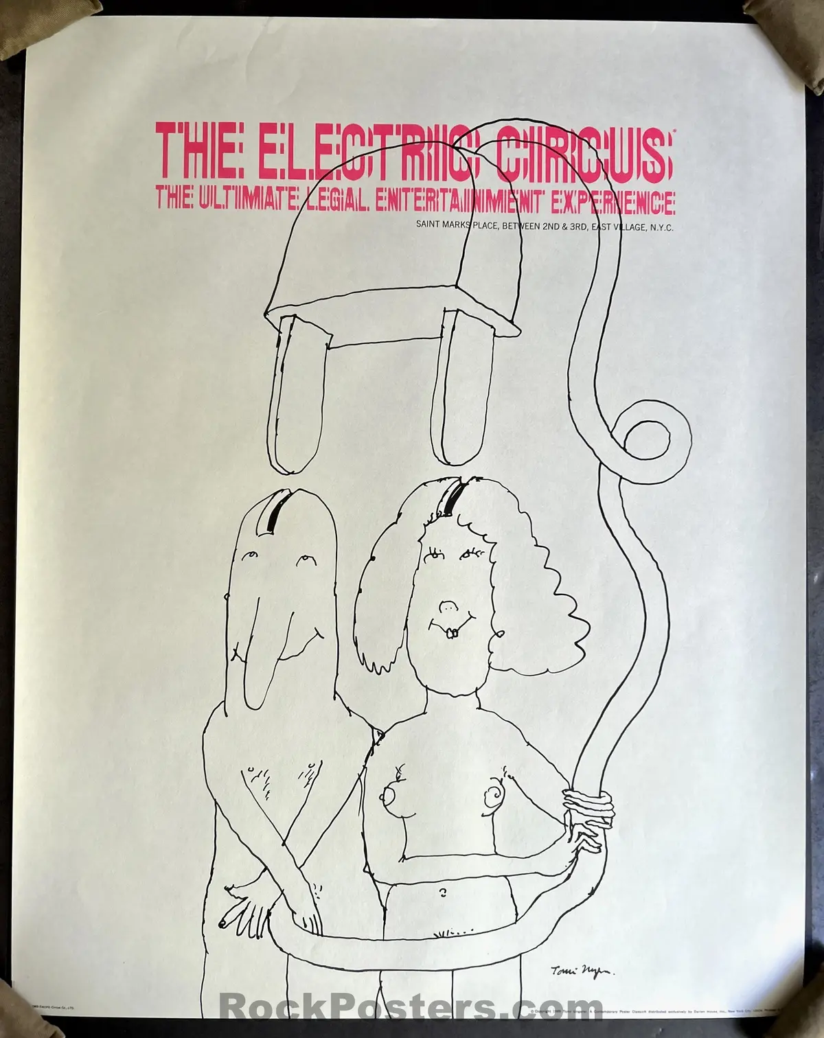 Auction - Electric Circus - Tomi Ungerer - 1969 Poster - New York City - Near Mint Minus 1