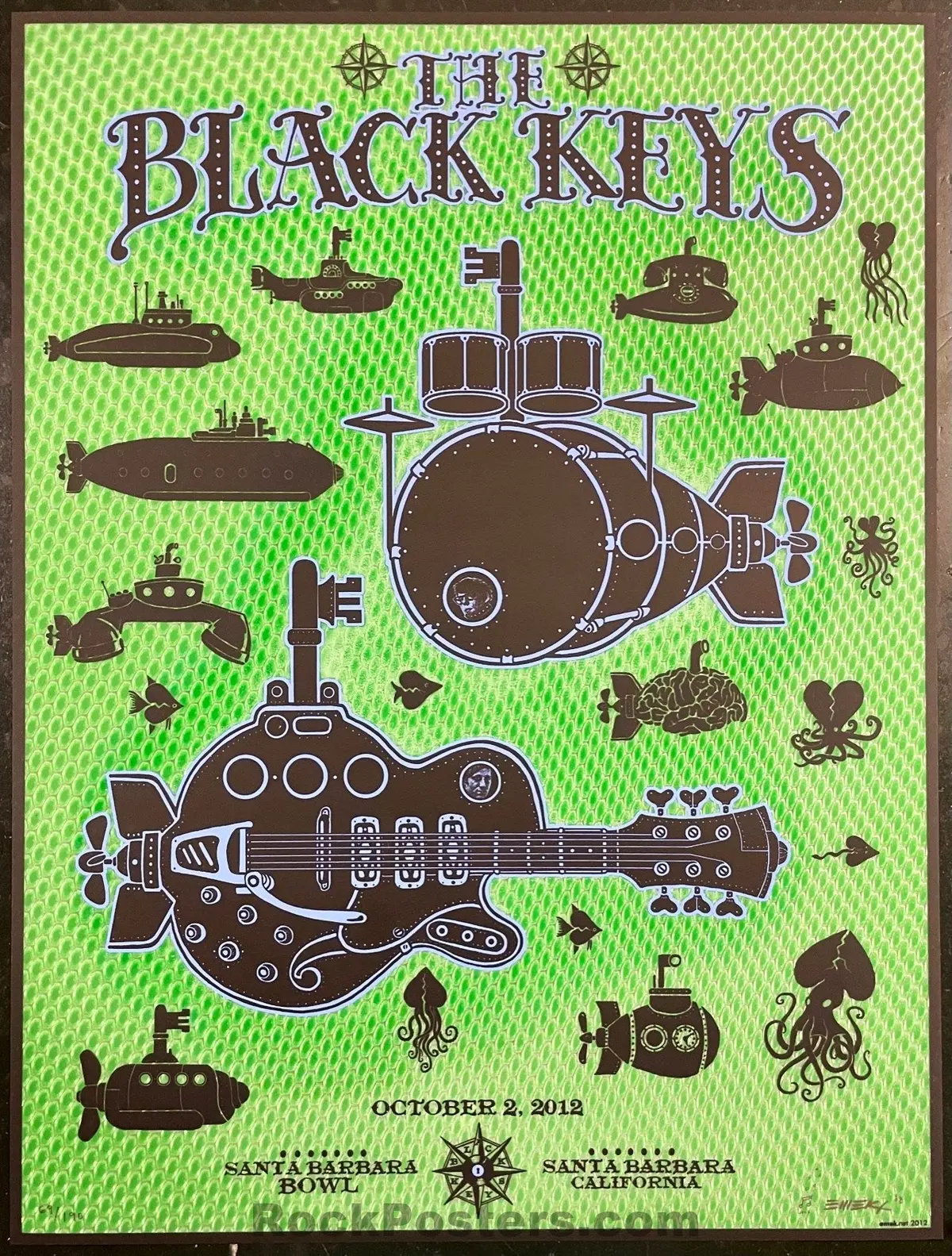 Auction - Black Keys - Santa Barbara '12 - Emek - Lenticular Poster - 1St Edition - Mint 1