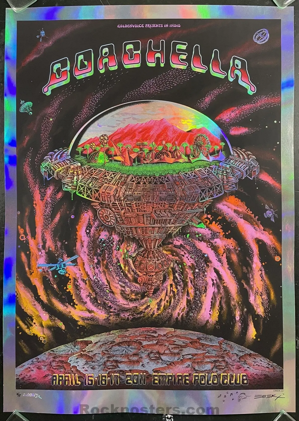 Auction - Coachella '11 - Emek - Red Sparkle Foil Variant - Edition Of 15 - Excellent 1