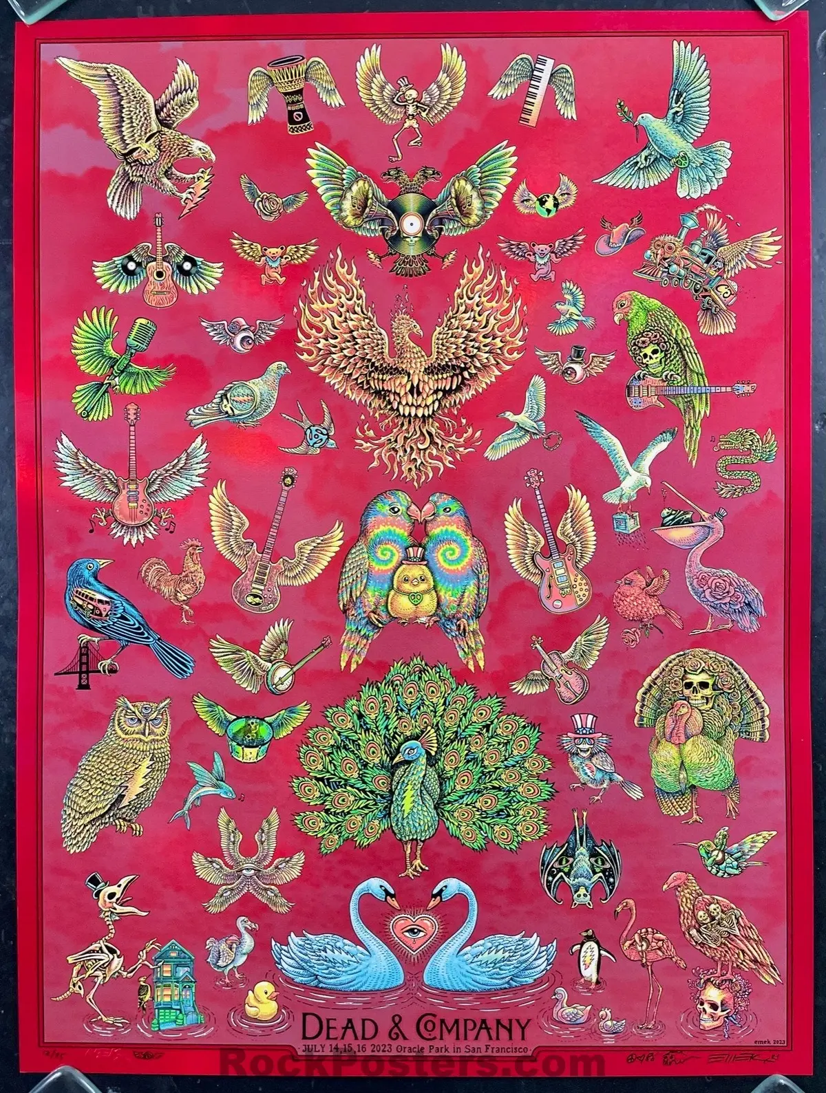 Dead & Company - Oracle Park San Francisco '23 - Emek - Red Foil Variant - Edition Of 25 - Mint 1