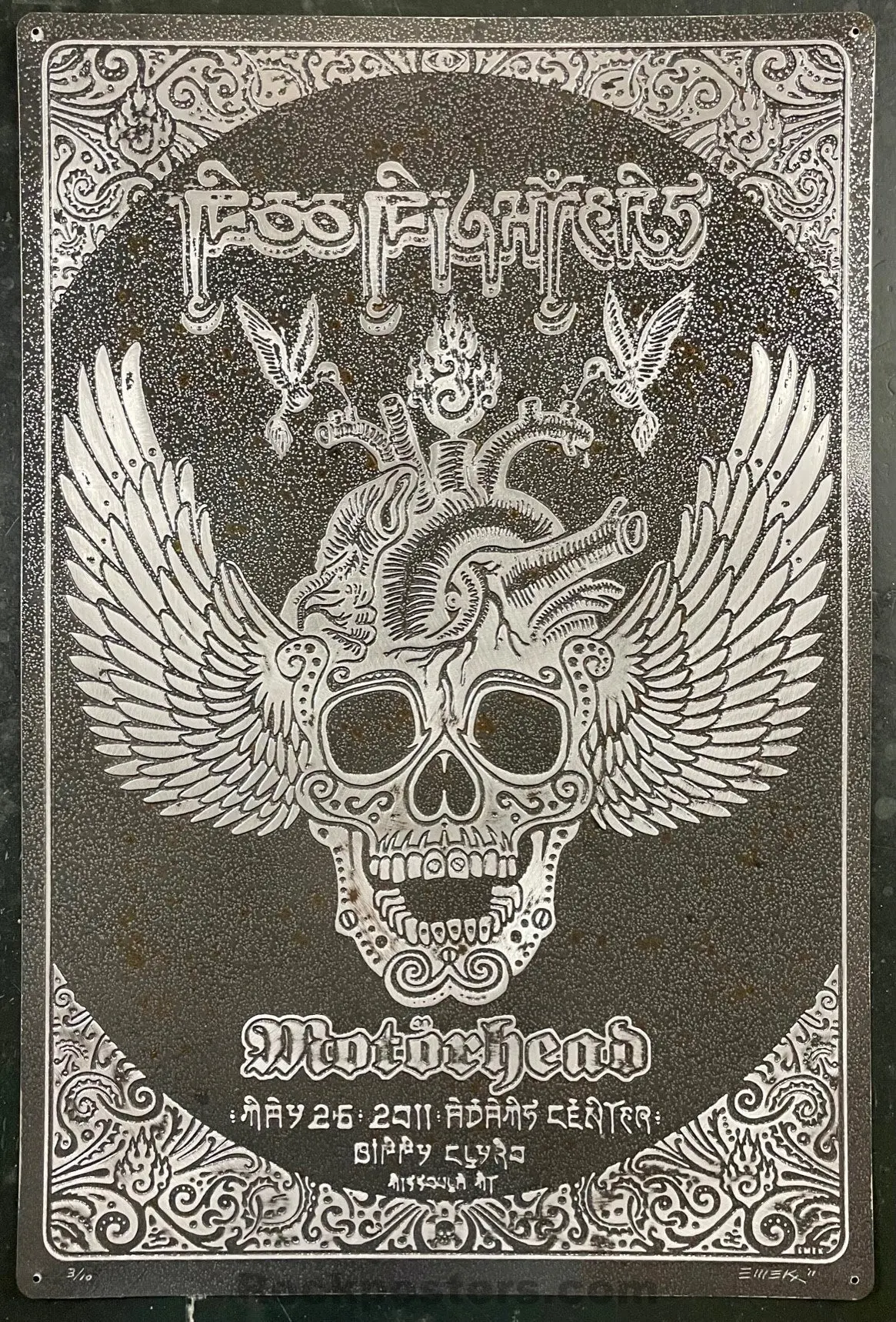 Auction - Foo Fighters - Motorhead - Missoula '11 - Emek - Distressed Aluminum - Edition Of 10 - Mint 1