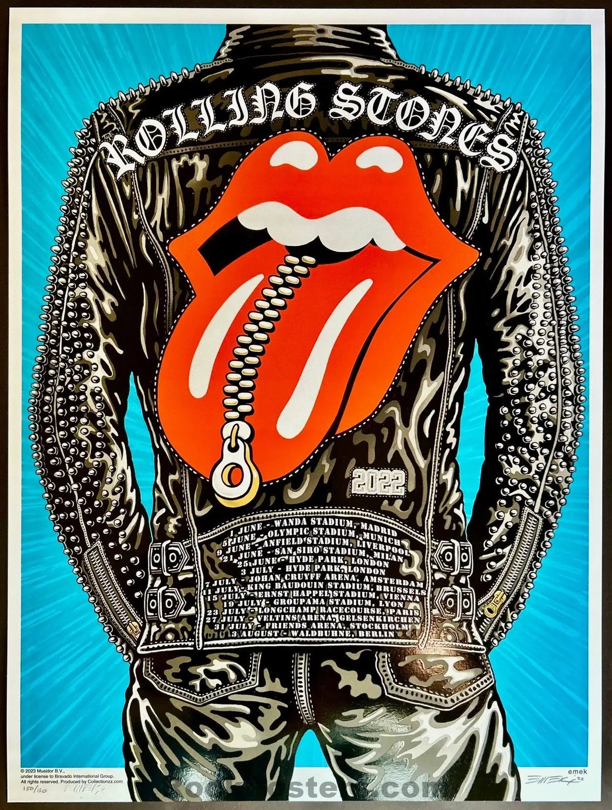 Auction - Rolling Stones - The Sixty Tour '22 - Multi Venue Silkscreen - Emek - Signed & Numbered - Mint 1