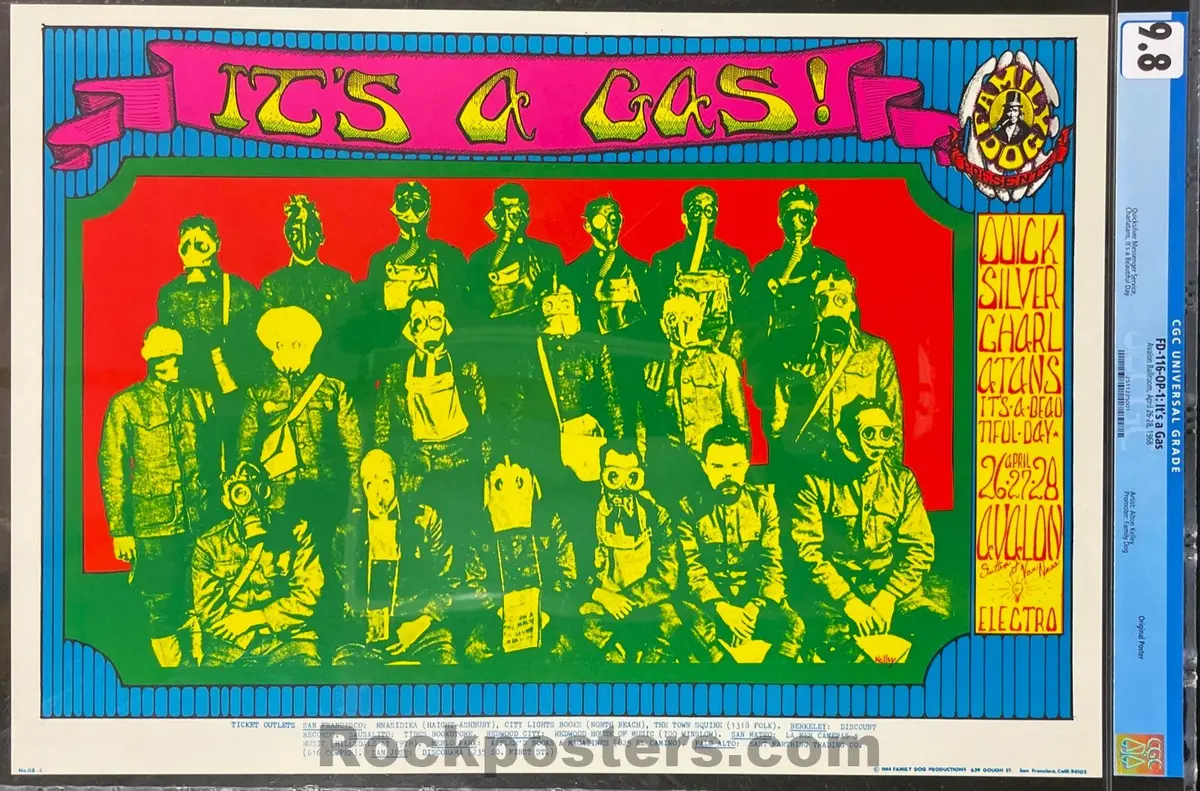 Fd-116 - Quicksilver Messenger - Alton Kelley - 1968 Poster - Avalon Ballroom - Cgc Graded 9.8 1