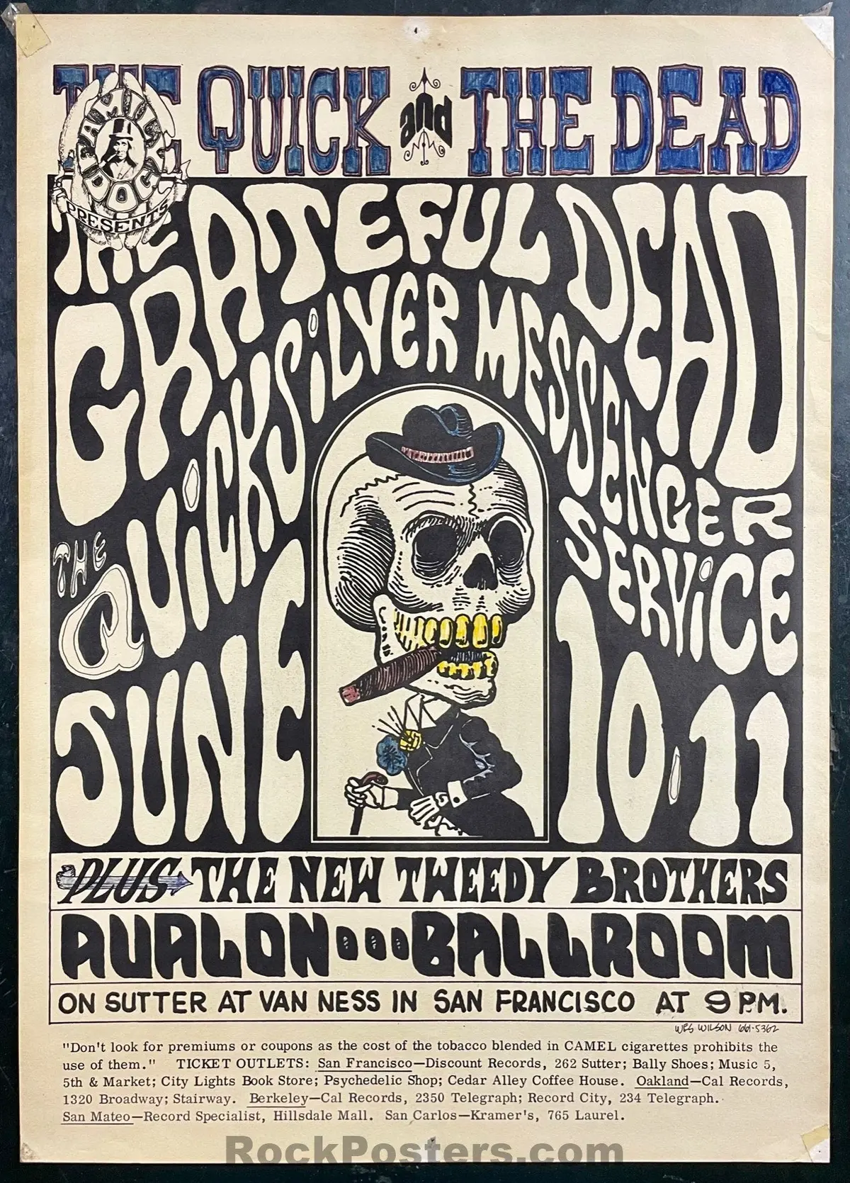 Auction - Fd-12 - Grateful Dead - Wes Wilson - Avalon Ballroom - 1966 Poster - Good 1