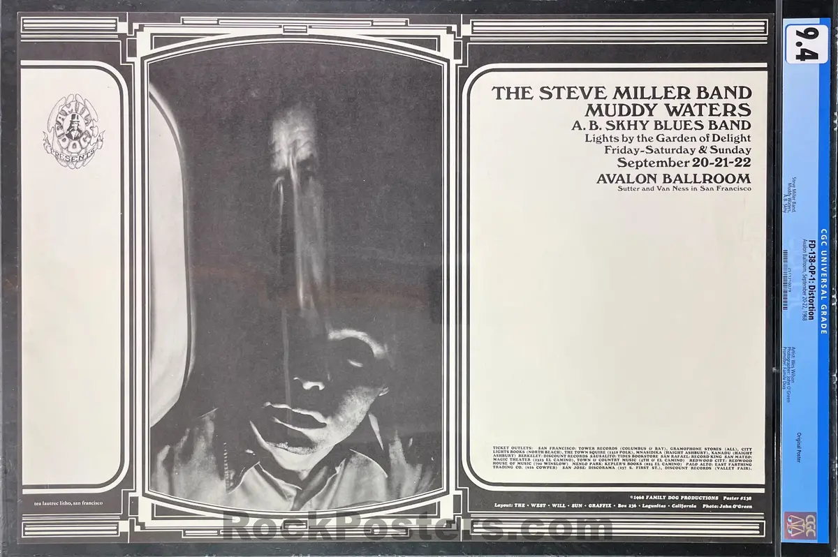 Fd-138 - Steve Miller - 1968 Poster - Avalon Ballroom - Cgc Graded 9.4 1