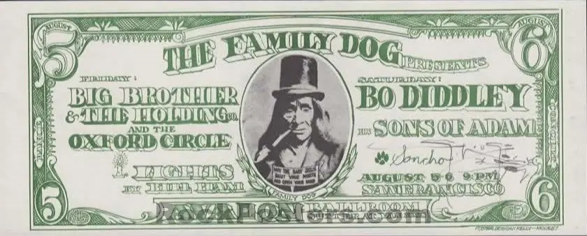 Fd-19 - Big Brother Janis Joplin - Mouse Signed - 1966 Handbill - Avalon Ballroom - Near Mint Minus 1