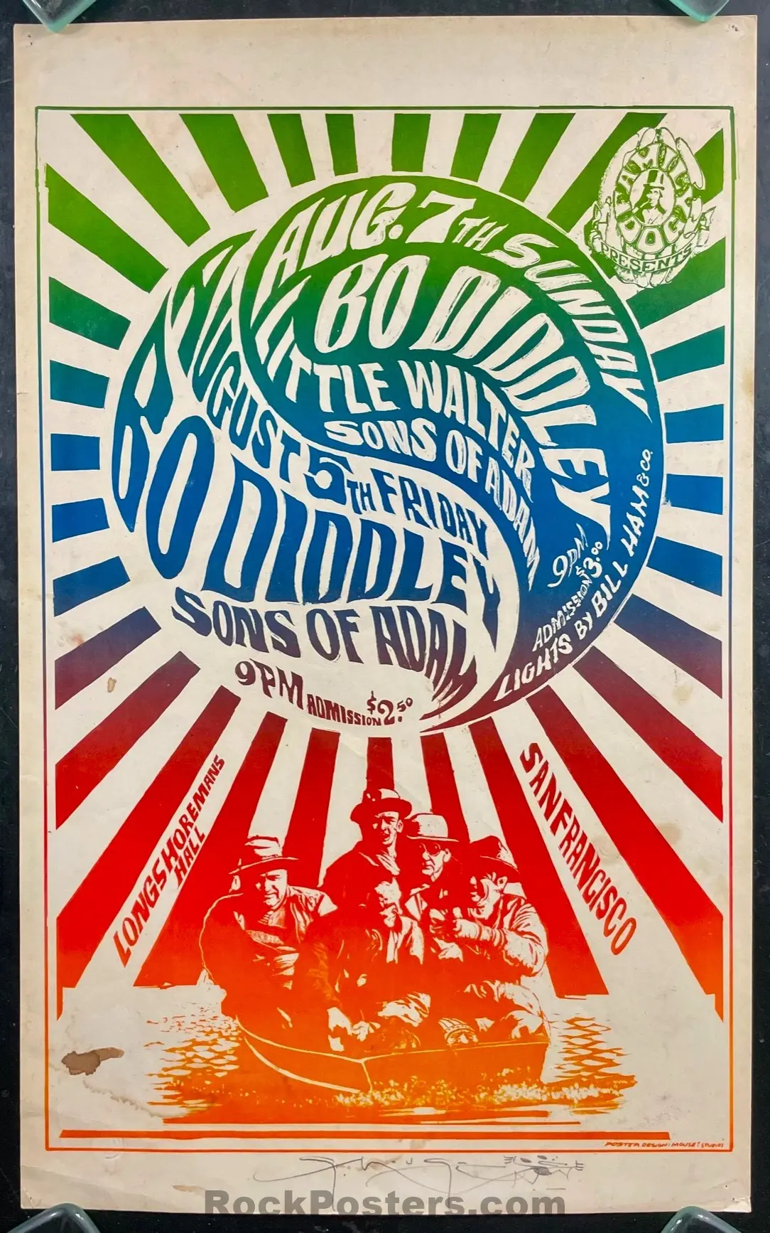 Auction - Fd-20 - Bo Diddley - Mouse Signed  - Avalon Ballroom - 1966 Poster - Very Good 1