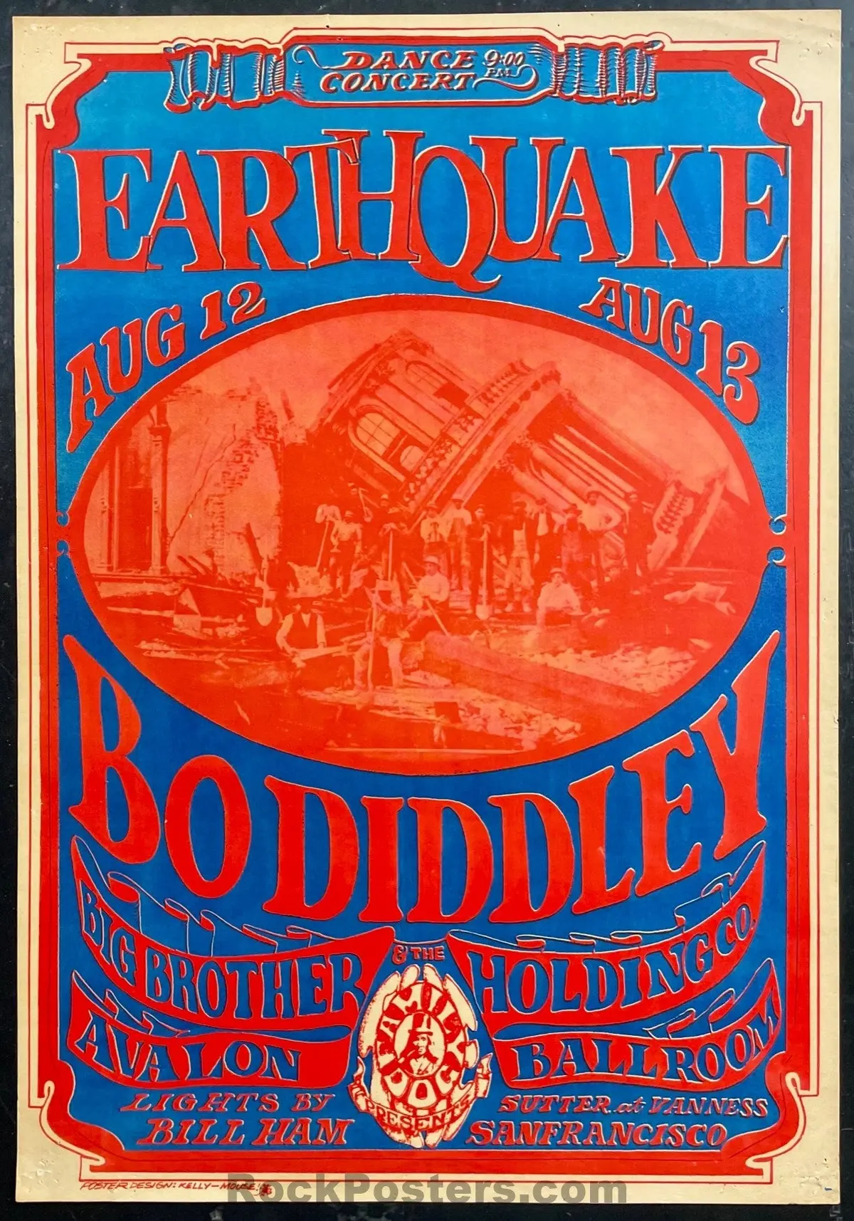Auction - Fd-21 - Big Brother Janis Joplin - Mouse & Kelley - Avalon Ballroom - 1966 Poster - Good 1