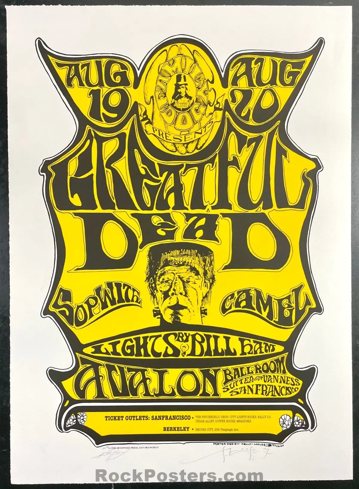 Auction - Fd-22 - Grateful Dead - Mouse & Kelley Signed - 2008 Silkscreen - Edition Of 50 - Avalon Ballroom - Mint 1
