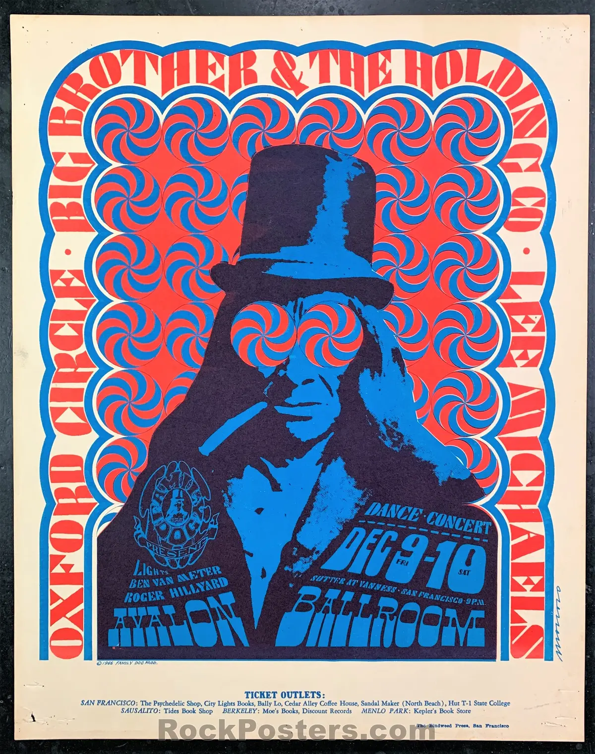 Auction - Fd-38 - Big Brother Janis Joplin - 1966  Poster - Avalon Ballroom - Very Good 1