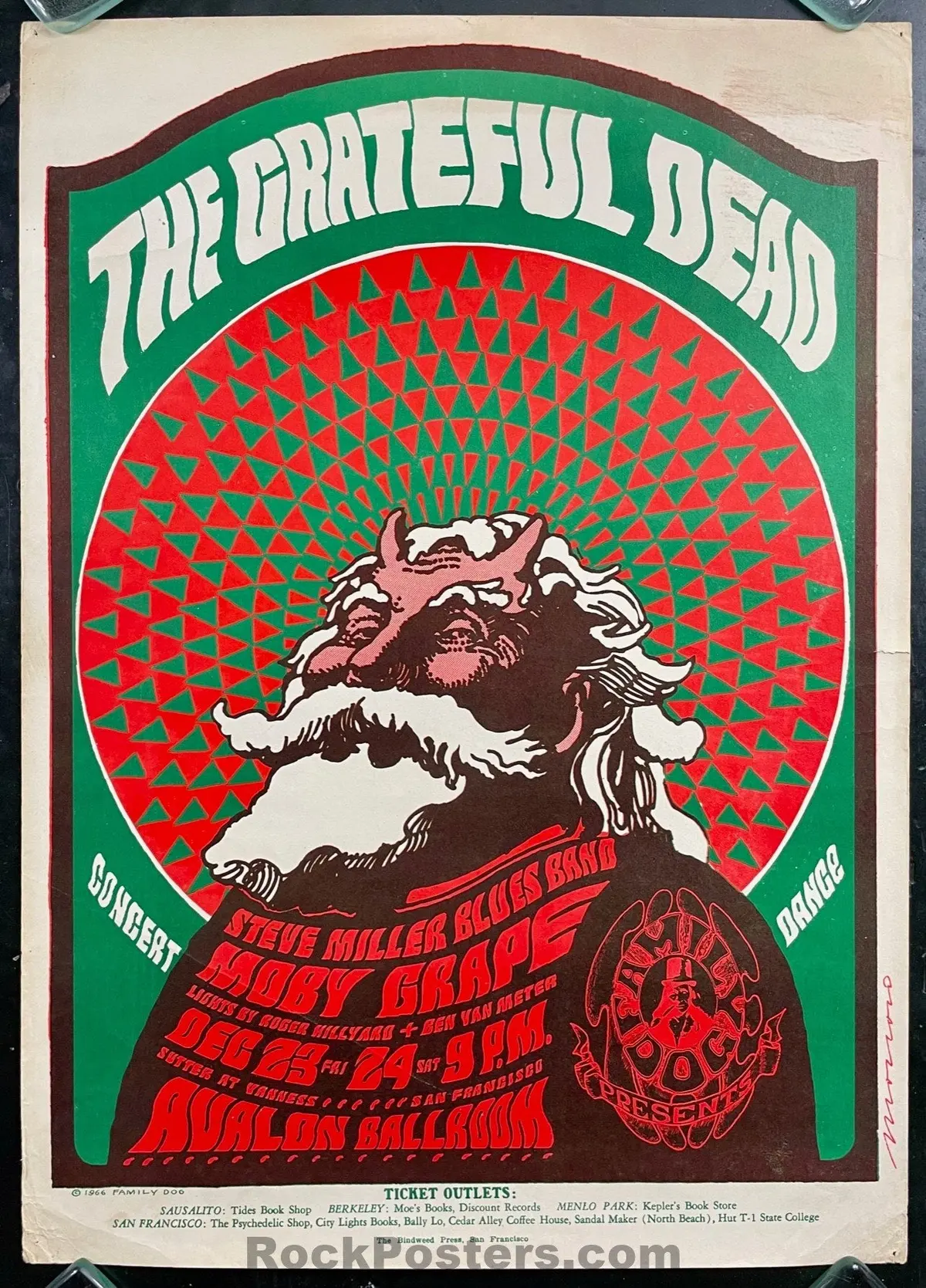Auction - Fd-40 - Grateful Dead Moby Grape - Victor Moscoso - Avalon Ballroom - 1966  Poster - Very Good 1
