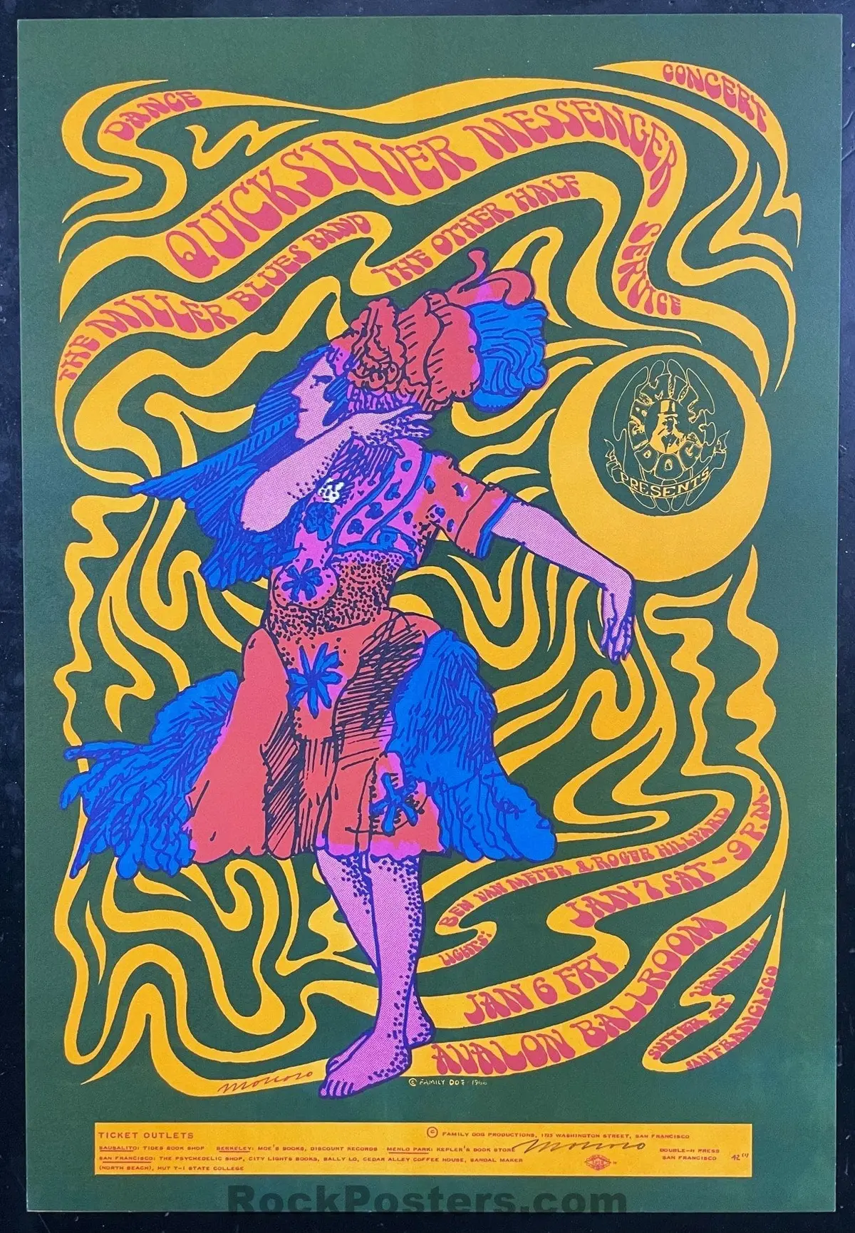 Auction - Fd-42 - Quicksilver - Moscoso Signed - 1967 Poster - Avalon Ballroom - Near Mint 1