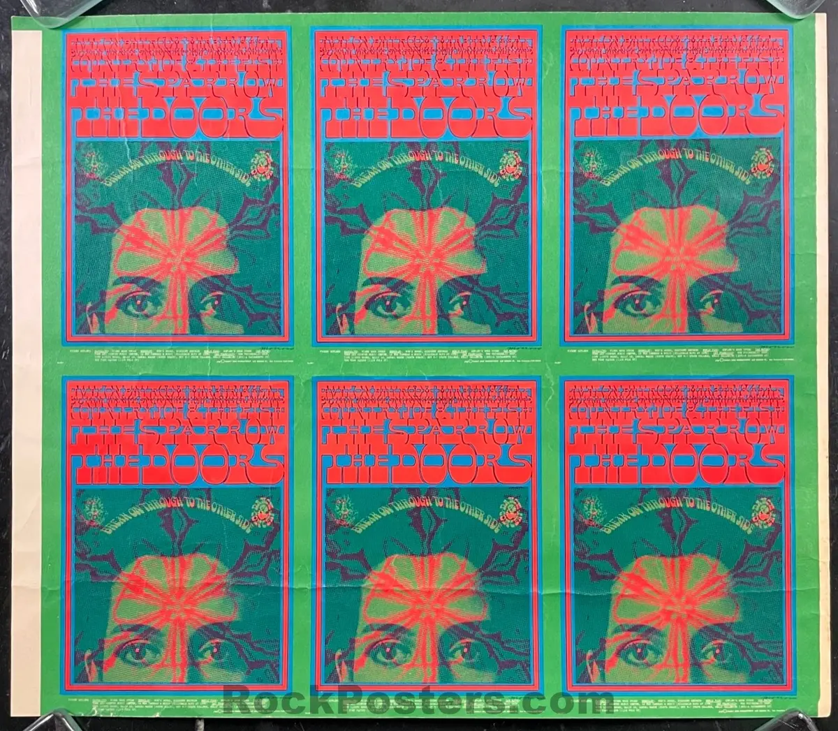 Auction - Fd-50 -  The Doors - Victor Moscoso - Avalon Ballroom - 1967 Concert Uncut Postcards - Good 1