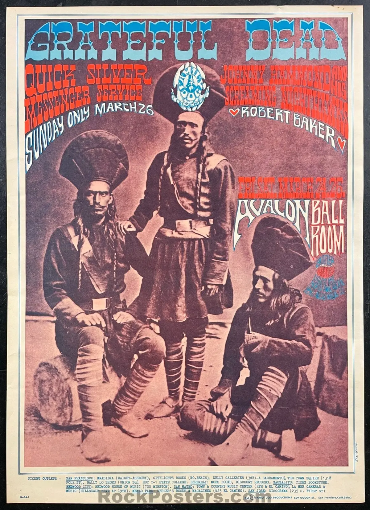 Auction - Fd-54 - Grateful Dead - Rick Griffin - 1967 Poster - Avalon Ballroom - Good 1