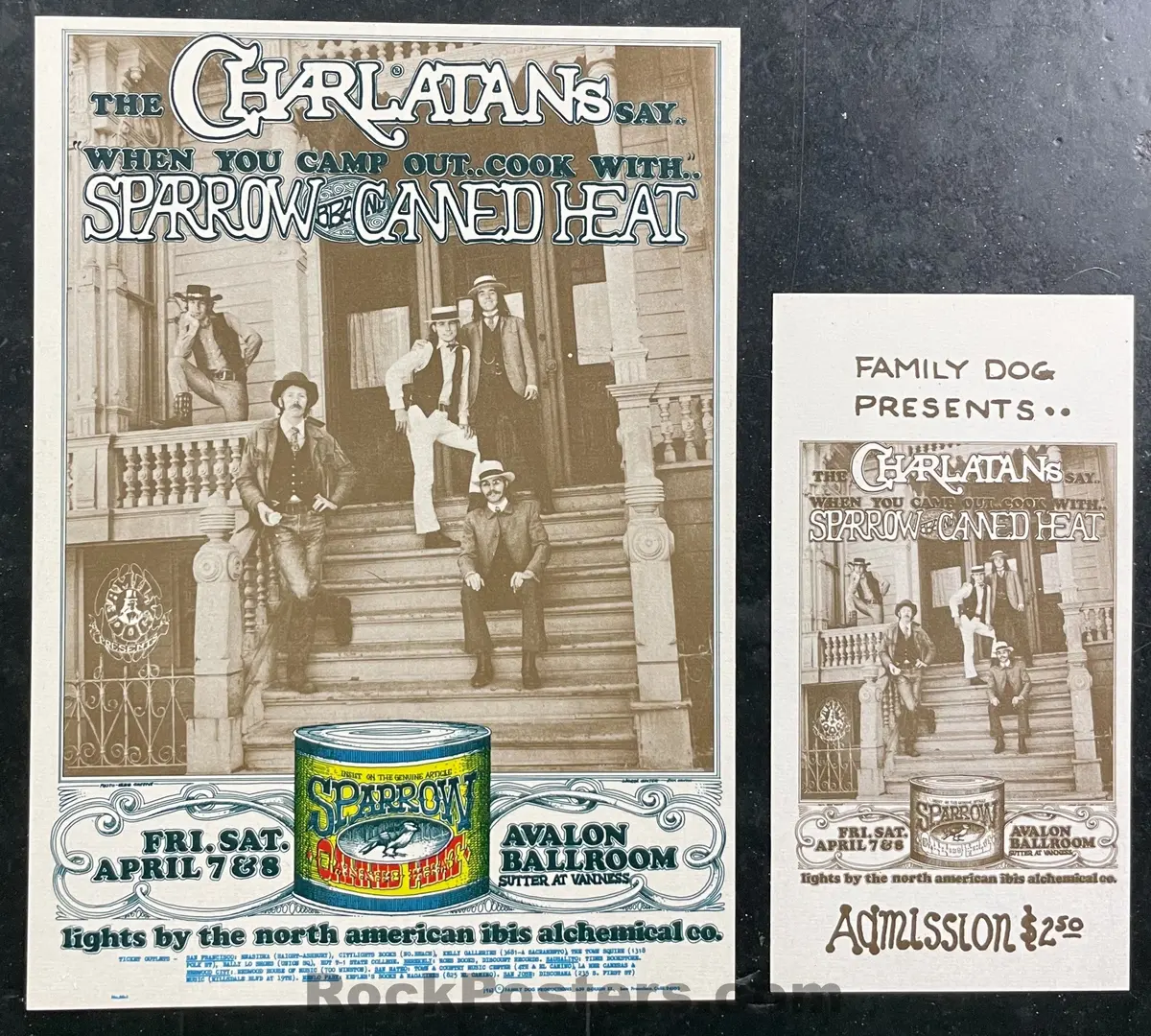 Auction - Fd-56 - The Charlatans - 1967  Unused Ticket & Card  - Near Mint 1