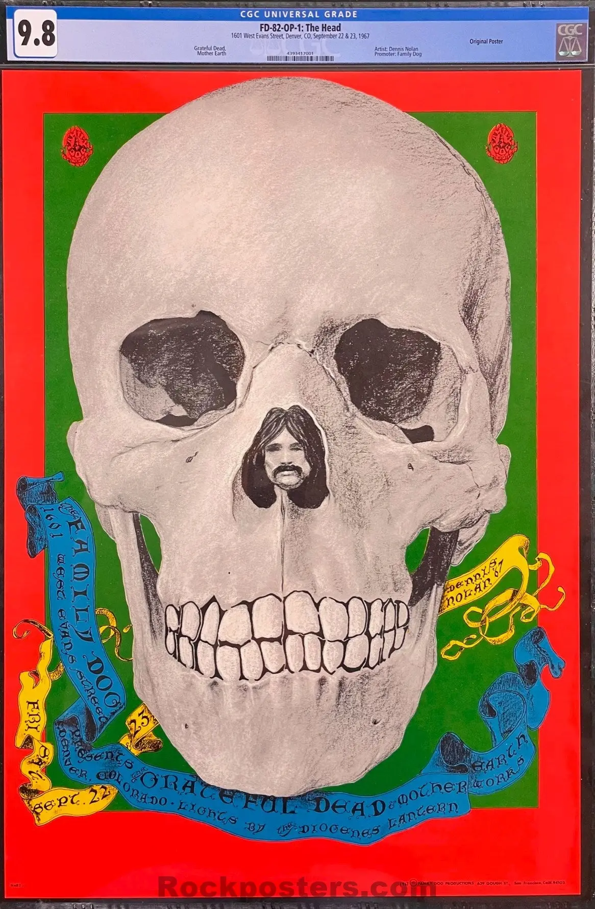 Auction - Fd-82 - Grateful Dead - Dennis Nolan - 1967 Poster - 1801 West Evans Denver -  Cgc Graded 9.8 1