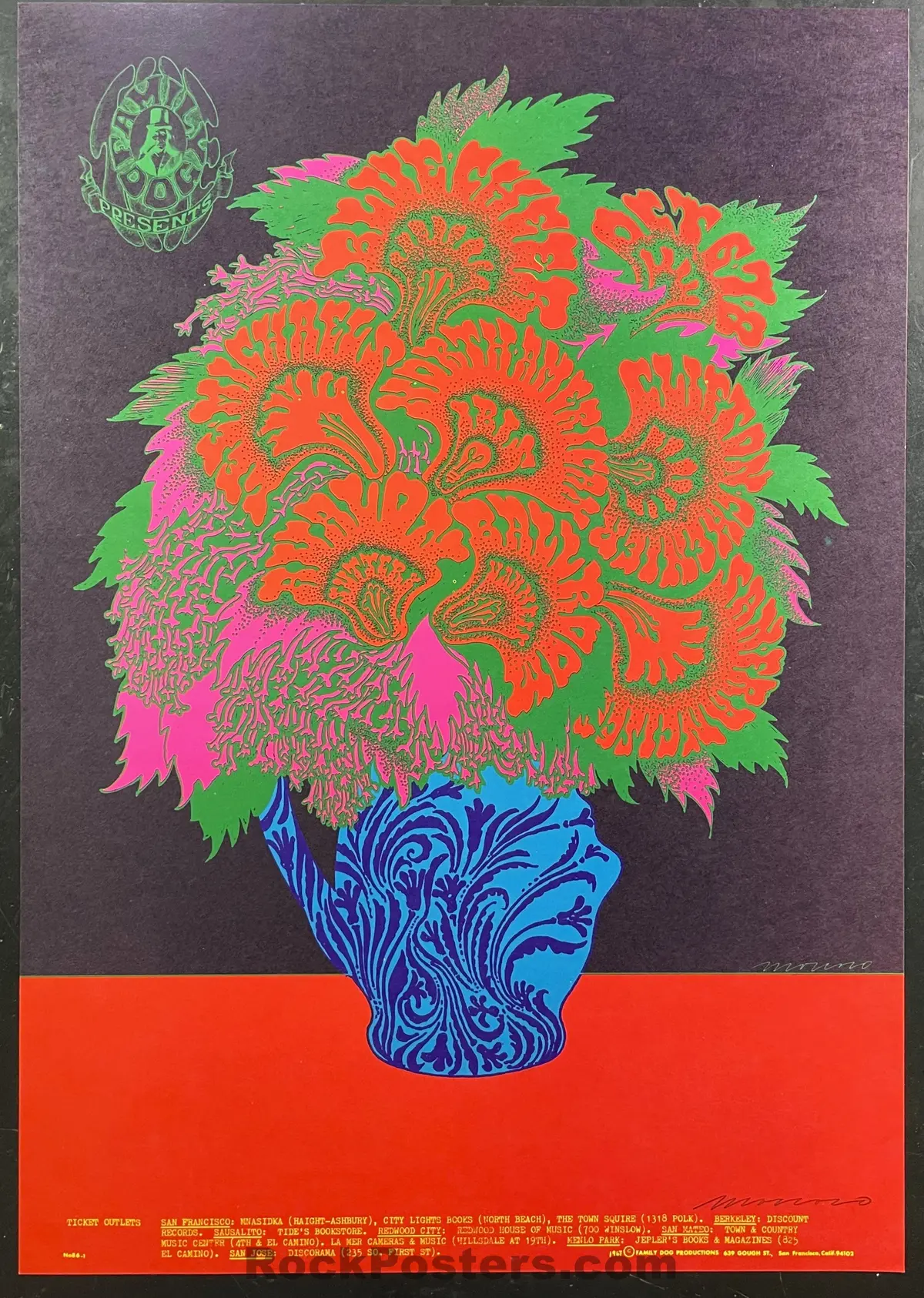 Auction - Fd-86 - Blue Cheer Lee Michaels - Moscoso Signed - 1967 Poster - Avalon Ballroom - Near Mint 1