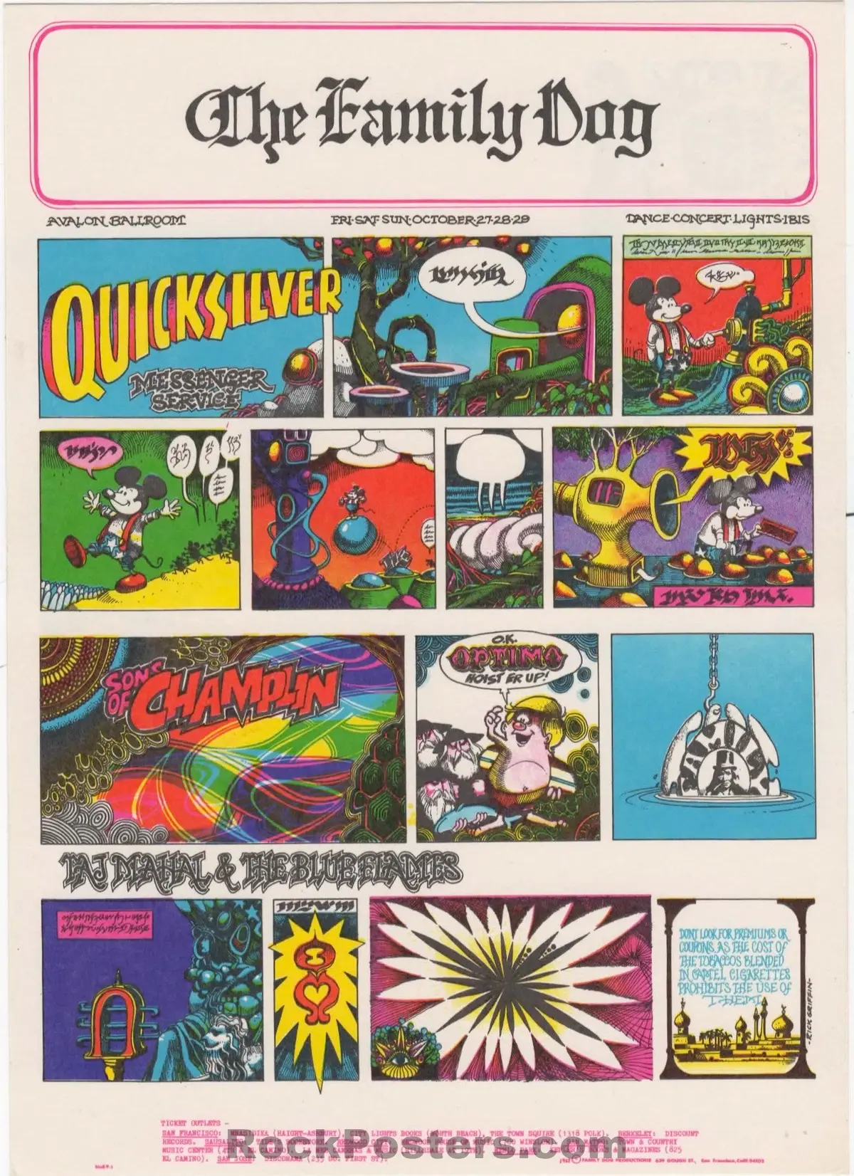 Fd-89 - Quicksilver Messenger - Rick Griffin - 1967 Postcard - Avalon Ballroom - Mint 1
