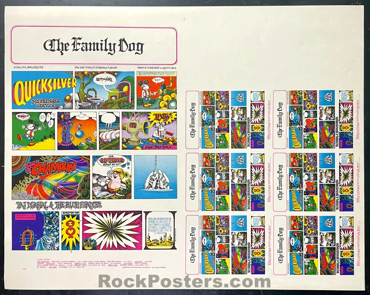 Auction - Fd-89 - Morning Papa - Rick Griffin - Uncut Sheet - 1967 Poster/Postcards  - Avalon Ballroom - Excellent 1