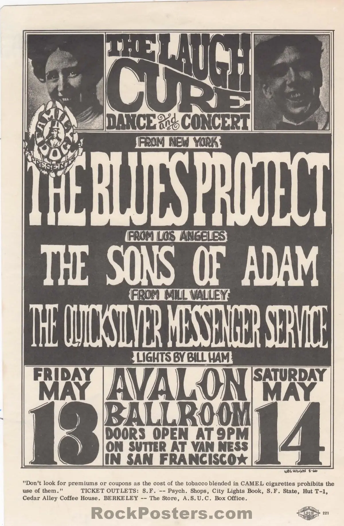 Auction - Fd-8 Hb - " Laugh Cure" - Wes Wilson - 1966 Handbill - Avalon Ballroom - Very Good 1