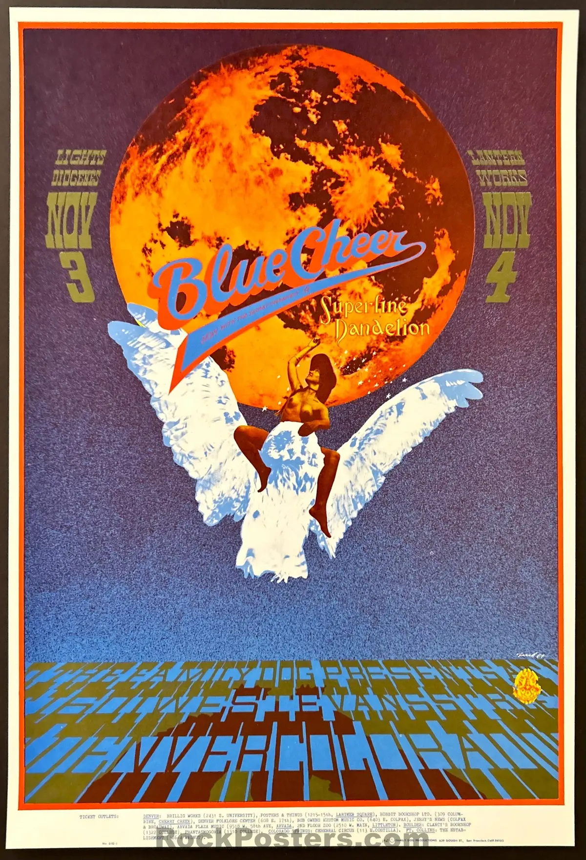 Auction - Blue Cheer/Canned Heat - Two Psychedelic Posters - Fdd-10/Fdd-14 - Bob Fried - Denver Dog - Mint 2
