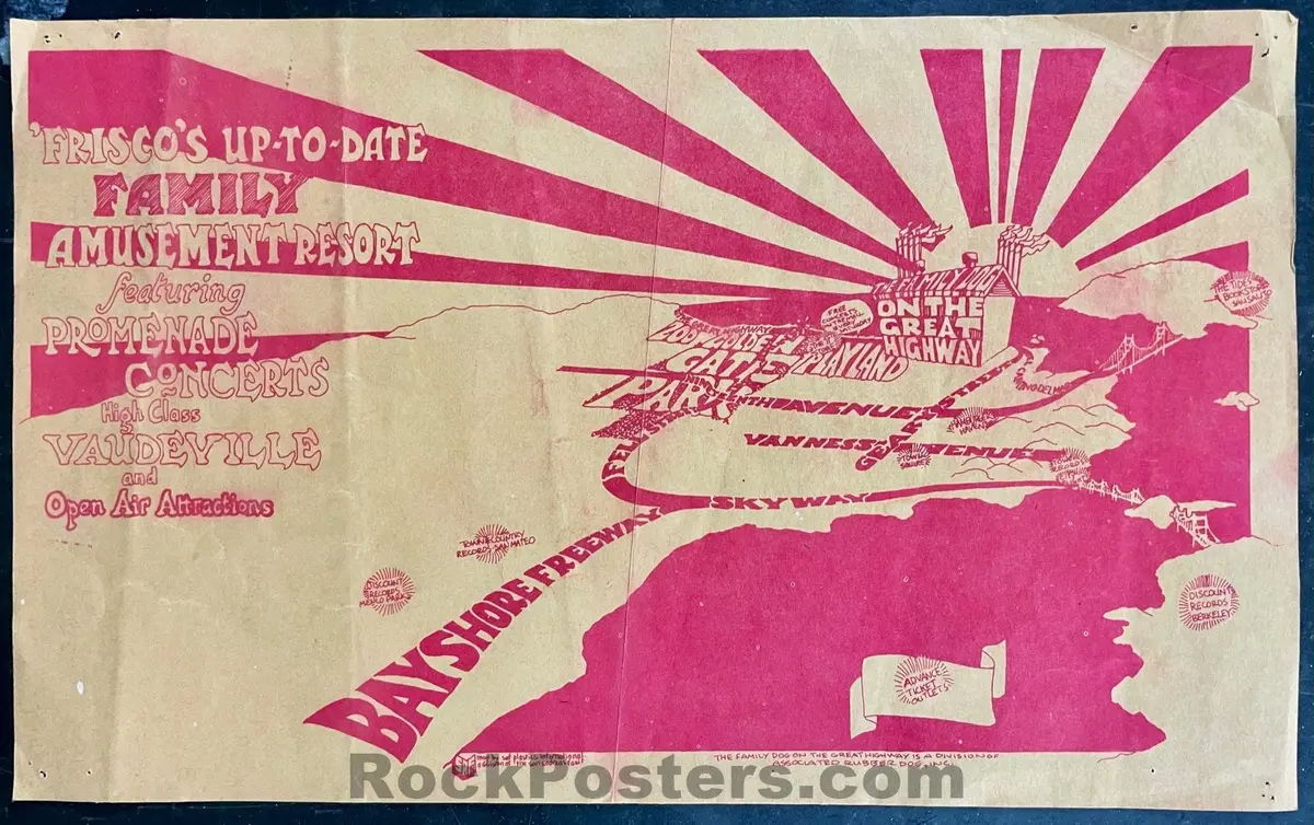 Auction - Family Dog - Great Highway - Gram Parsons - Flying Burrito Bros. - 1969 Handbill - Very Good 1
