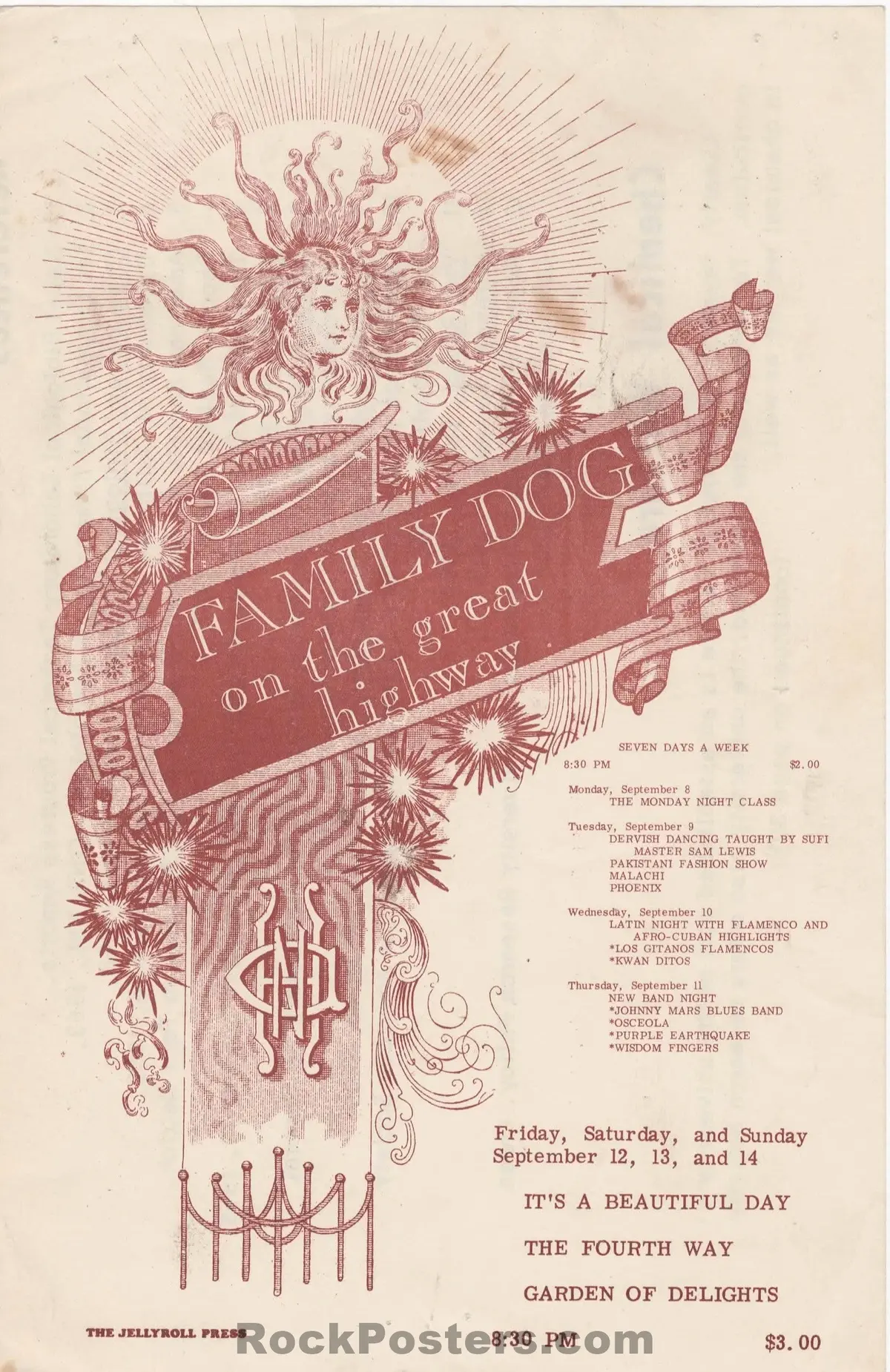 Auction - Family Dog - It's A Beautiful Day - 1969 Handbill - Great Highway - Excellent 1