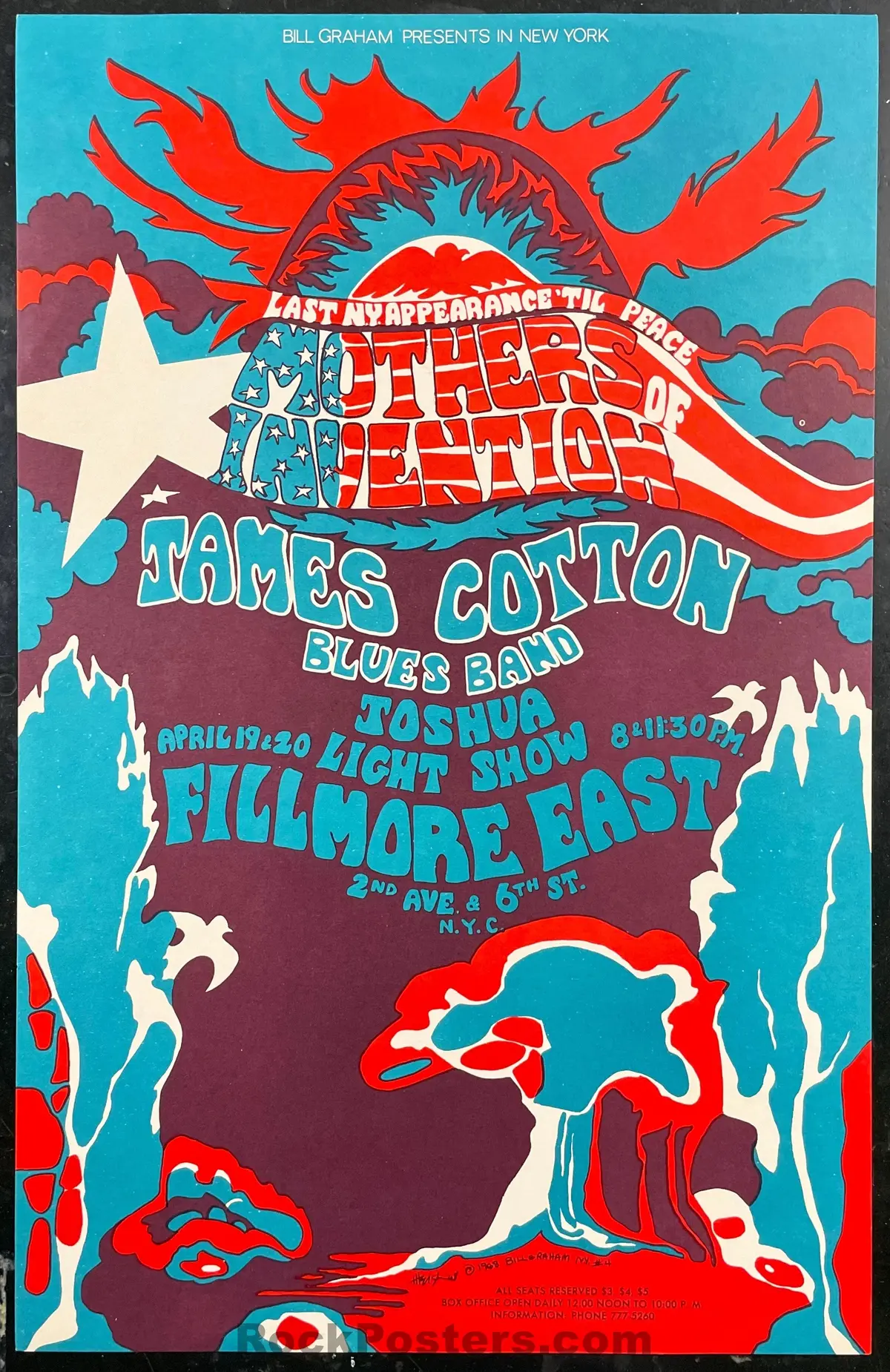 Auction - Mothers Of Invention - Frank Zappa - Fillmore East - 1968 Concert Poster - Excellent 1