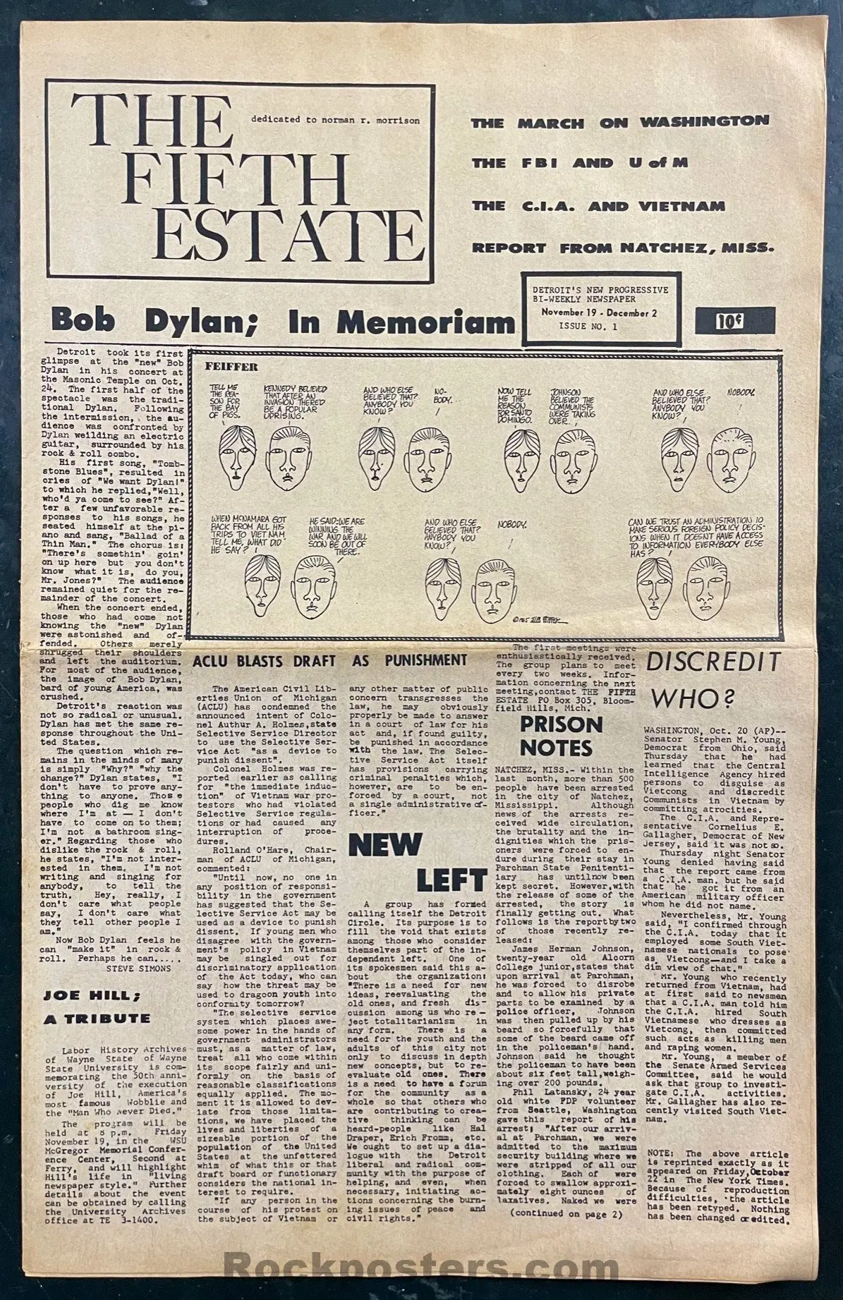 Auction - Political - Fifth Estate Issue #1 - 1965 Underground Newspaper - Detroit - Excellent 1