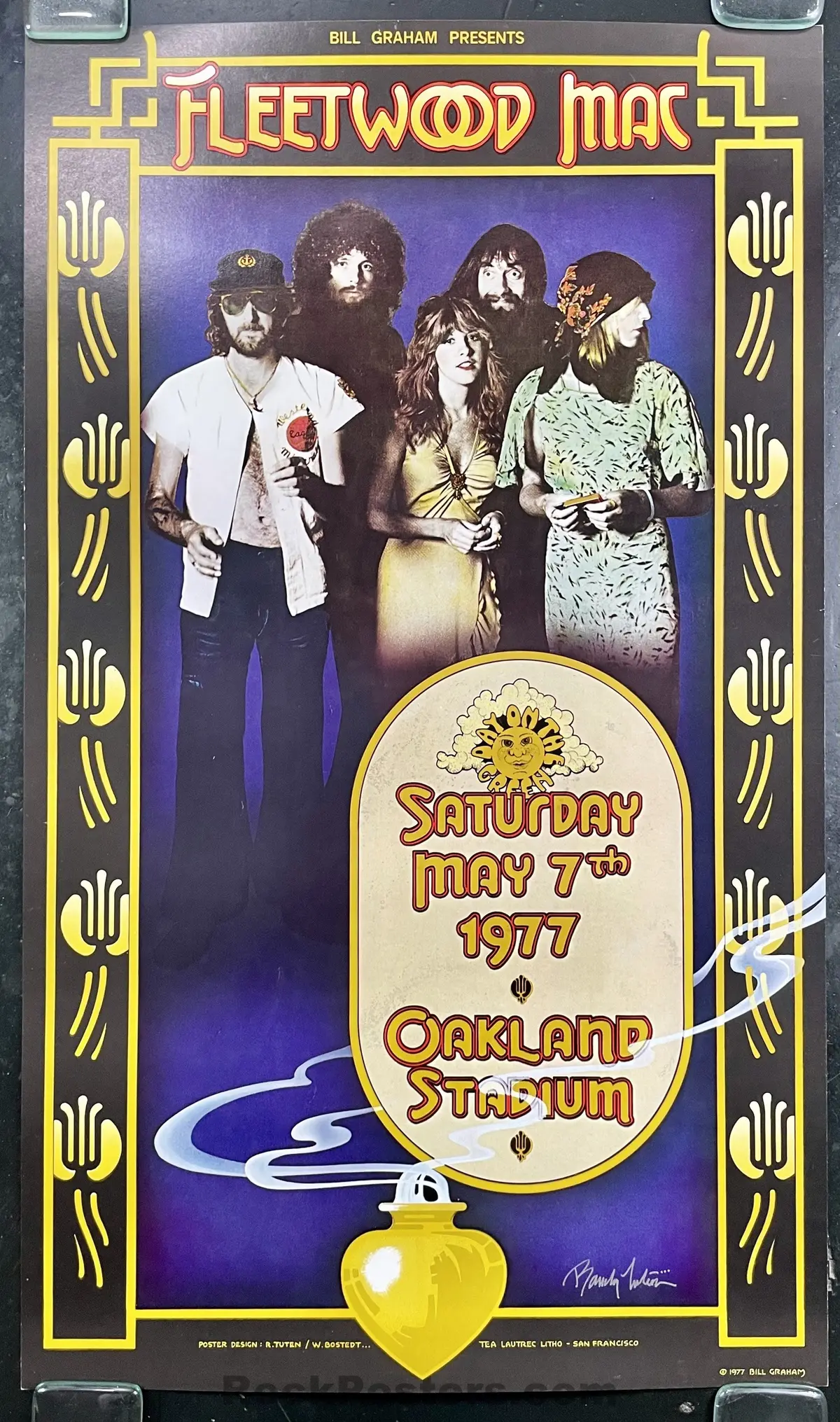 Auction - Fleetwood Mac - Randy Tuten Signed - 1977 Poster - Oakland Stadium - Near Mint 1