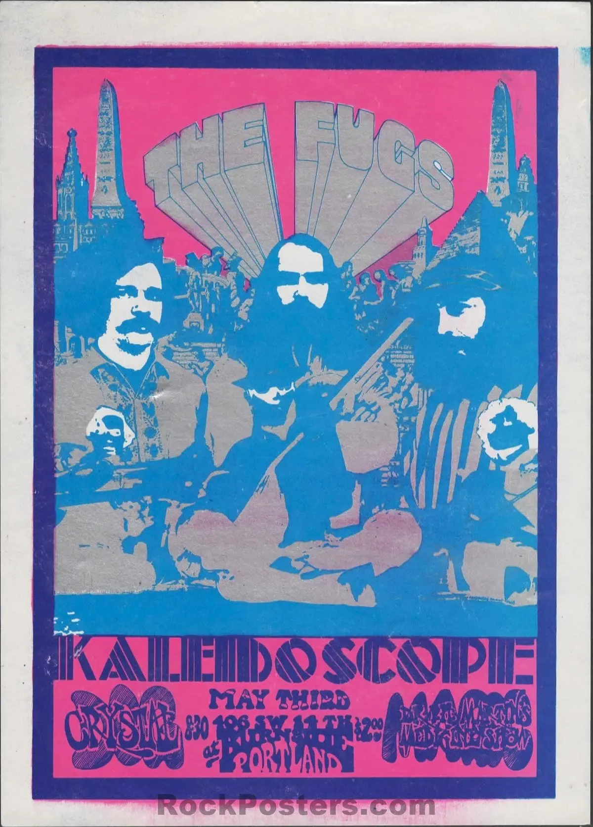 Auction -  Fugs/Kaleidoscope - Crystal Ballroom - 1968 Handbill - Portland Or - Near Mint Minus 1