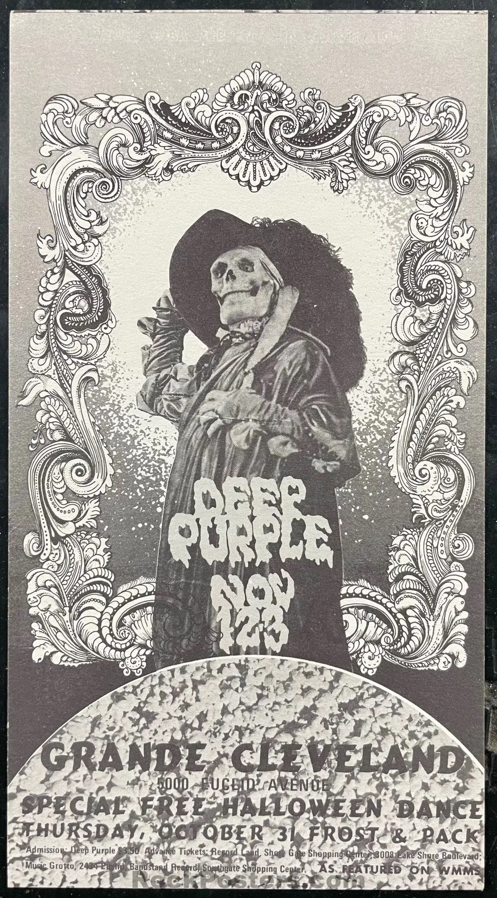 Auction - Deep Purple - Gary Grimshaw - Grande Cleveland - 1968 Handbill - Near Mint 1
