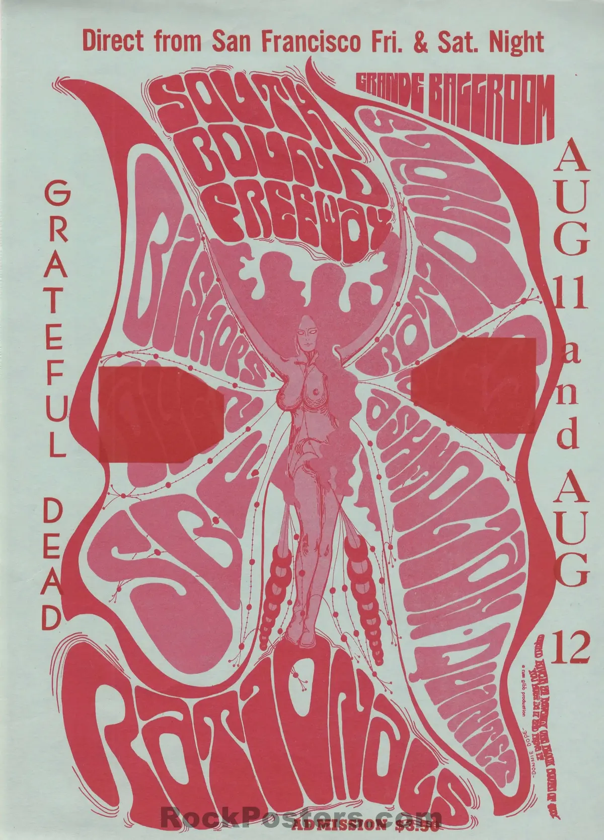 Auction - Grateful Dead - 1967 Handbill - Grande Ballroom - Near Mint Minus 1