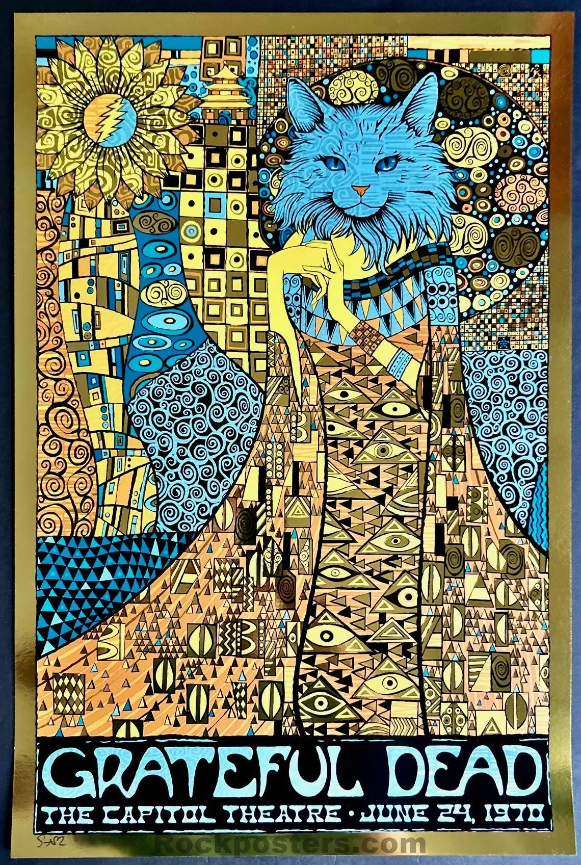 Auction - Grateful Dead - China Cat Sunflower '24 - Todd Slater - Gold Mirror Foil Poster - Edition Of 25 - Mint 1