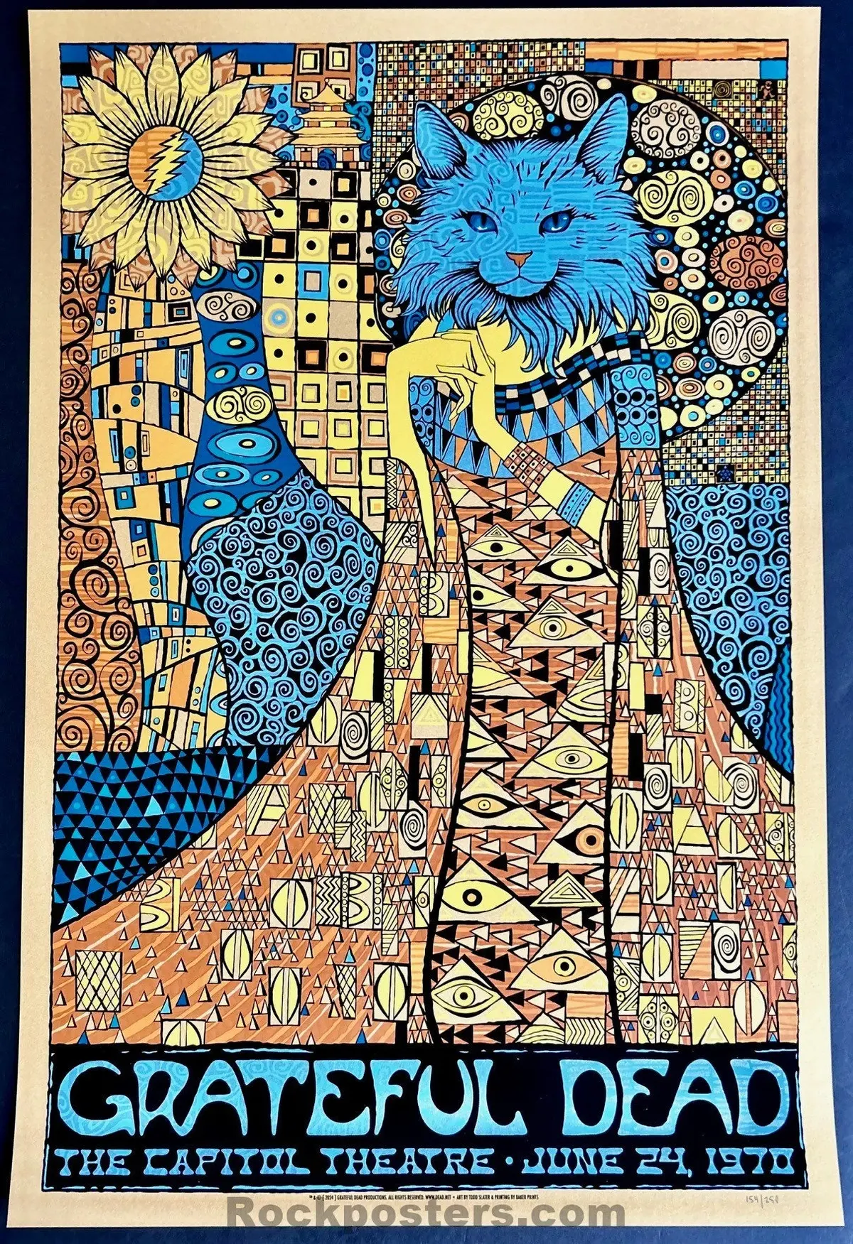 Auction - Grateful Dead - China Cat Sunflower '24 - Todd Slater - Stardream Gold Edition Poster - Mint 1