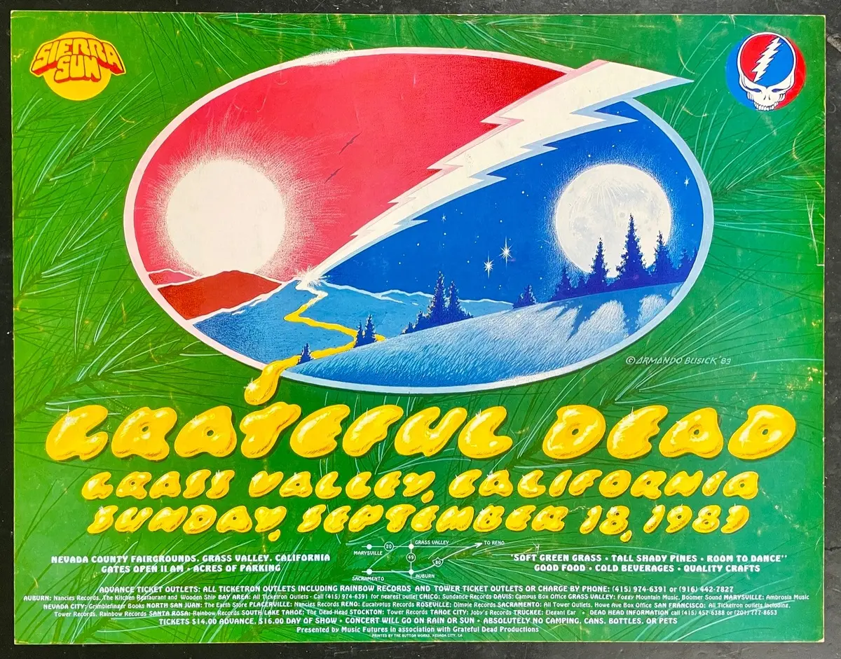 Auction - Grateful Dead - Grass Valley - 1983 Poster - Near Mint Minus 1