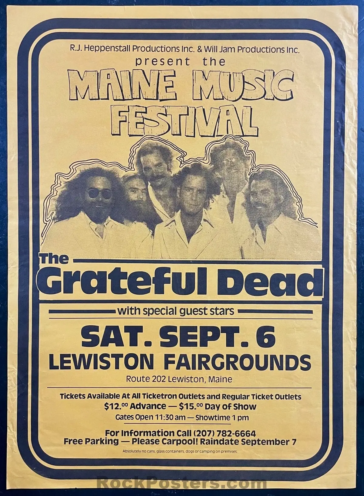 Auction - Grateful Dead - Levon Helm - Lewiston Maine - 1980 Poster - Excellent 1