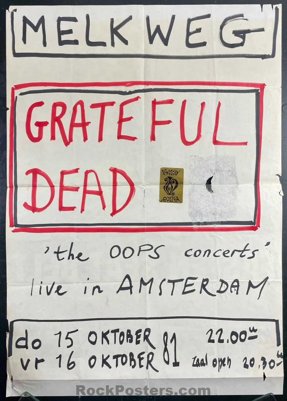 Auction - Grateful Dead - One-Of-A-Kind - Melkweg Amsterdam - 1981 Poster - Very Good 1